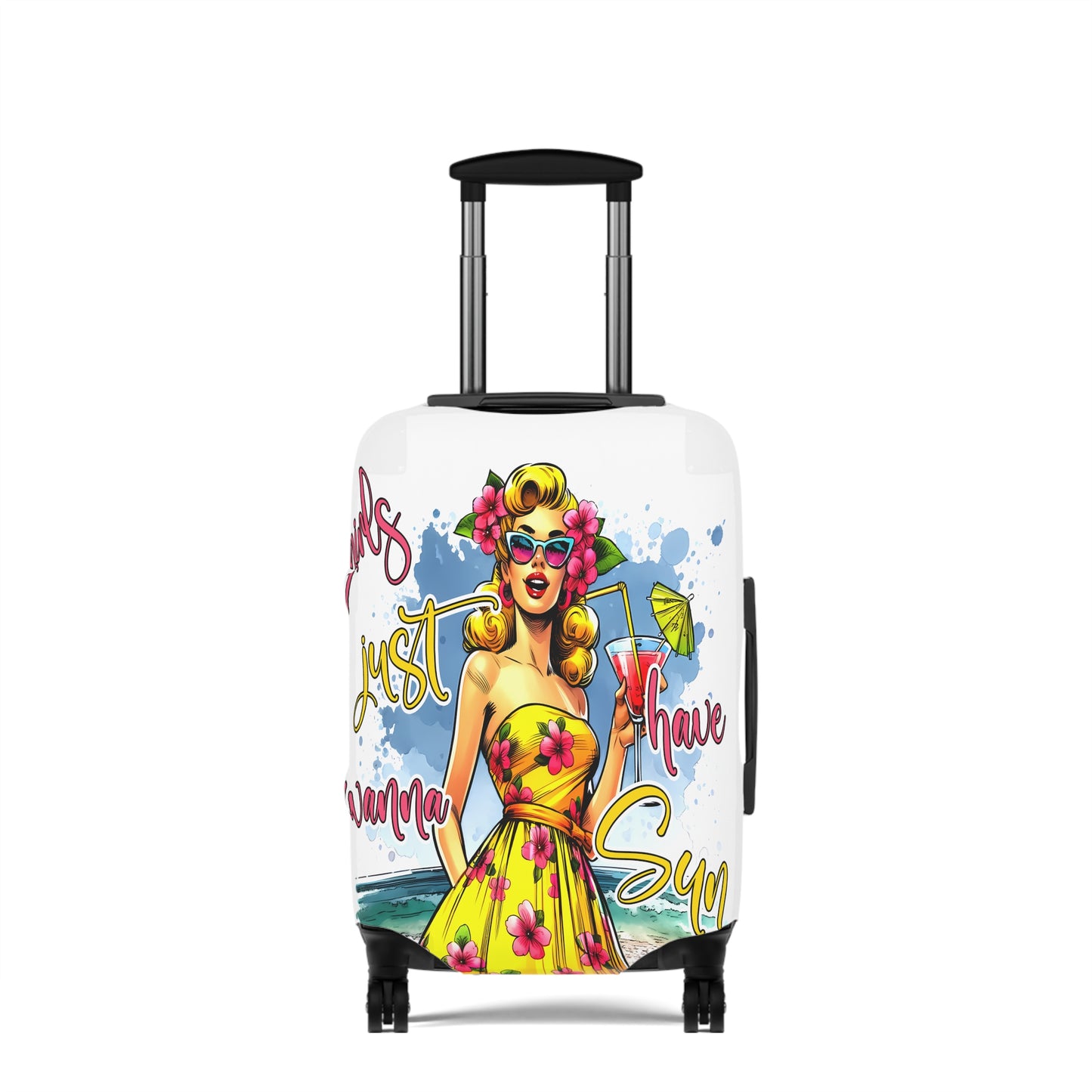 Luggage Cover, Retro Girl, Girls just wanna have sun, awd-3008