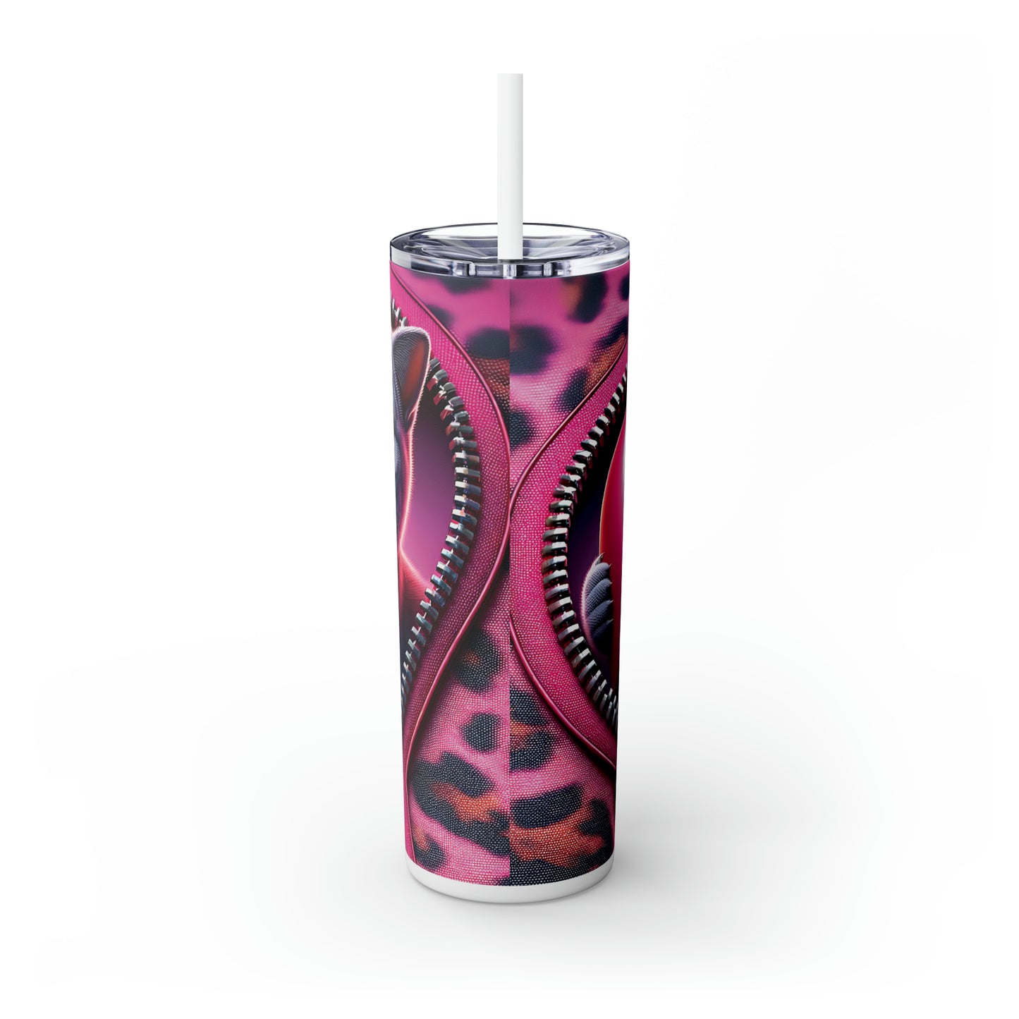 Skinny Tumbler with Straw, 20oz, Cat, Valentines Day, awd-737