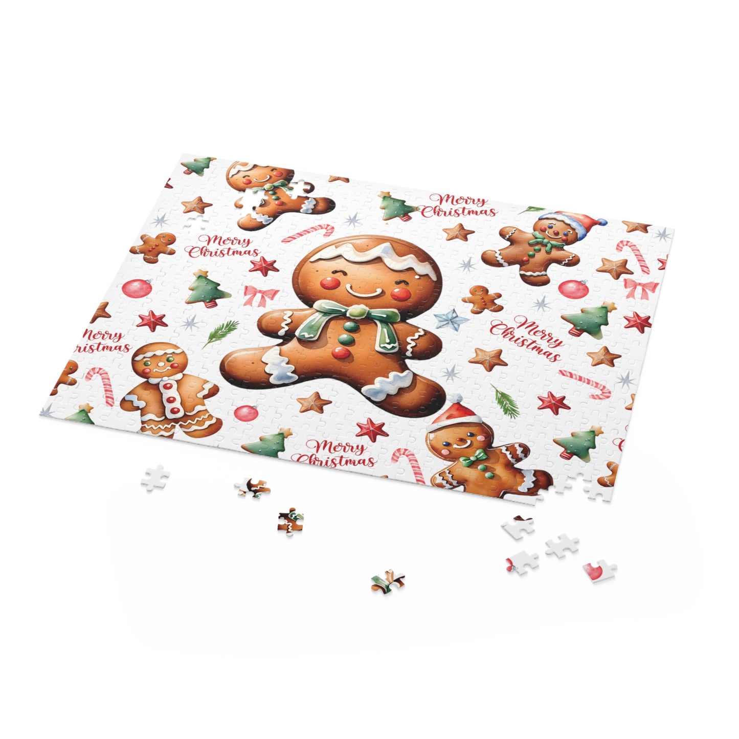 Personalised/Non-Personalised Puzzle, Christmas, Gingerbread Men (120, 252, 500-Piece)