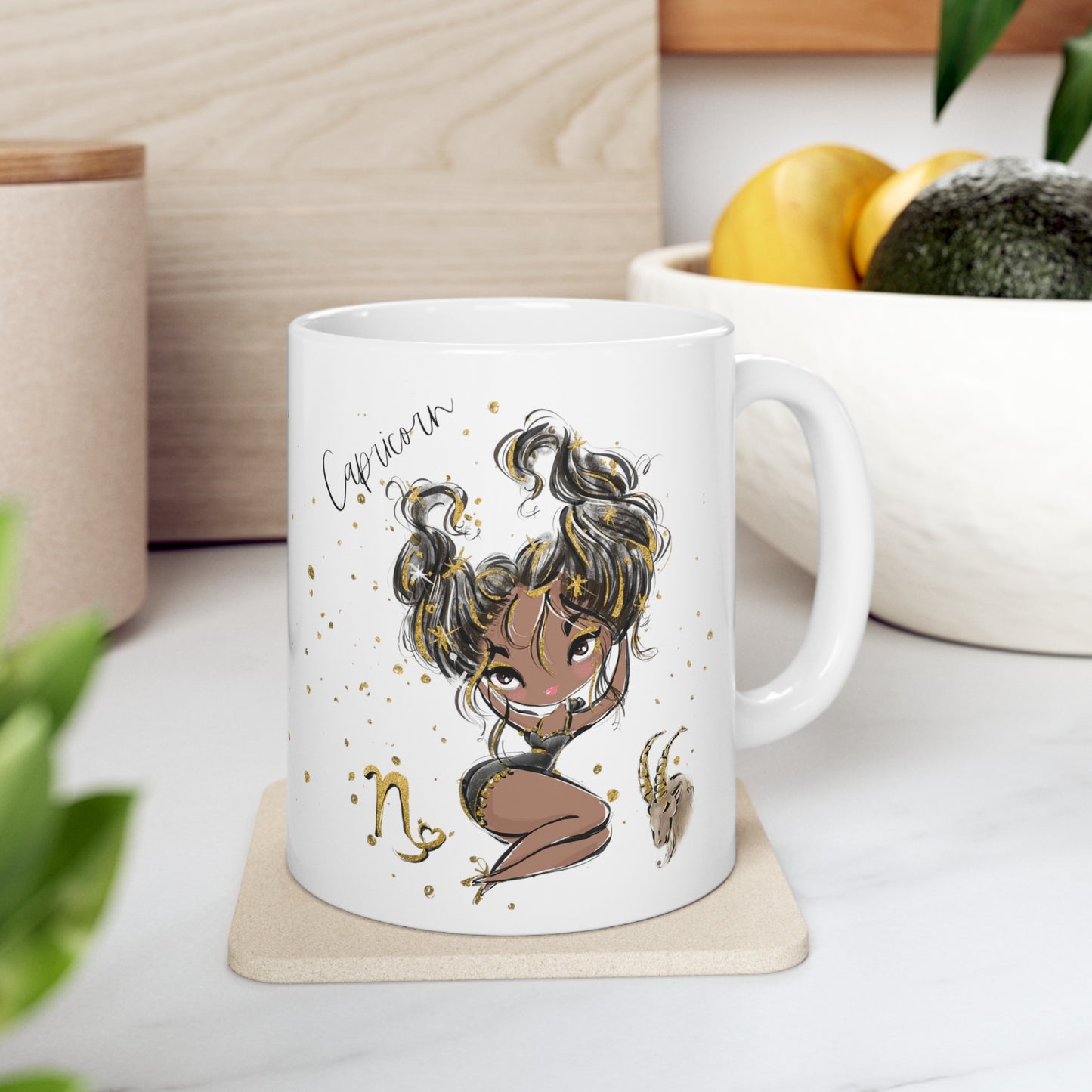 Personalised/Non Personalised Zodiac Sign, Capricorn, Ceramic Mug 11oz