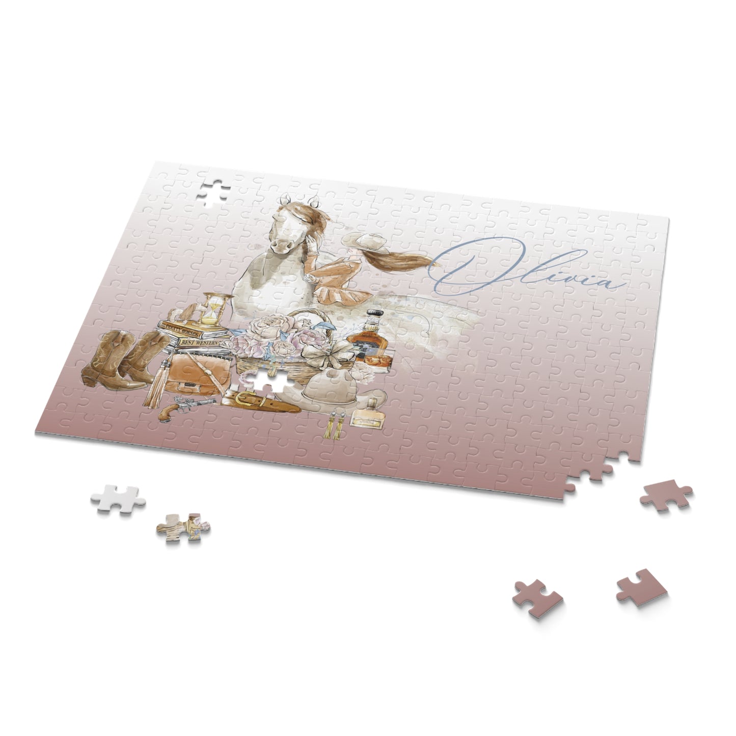 Personalised/Non-Personalised Puzzle, Just a Girl Who Loves Horses (120, 252, 500-Piece)