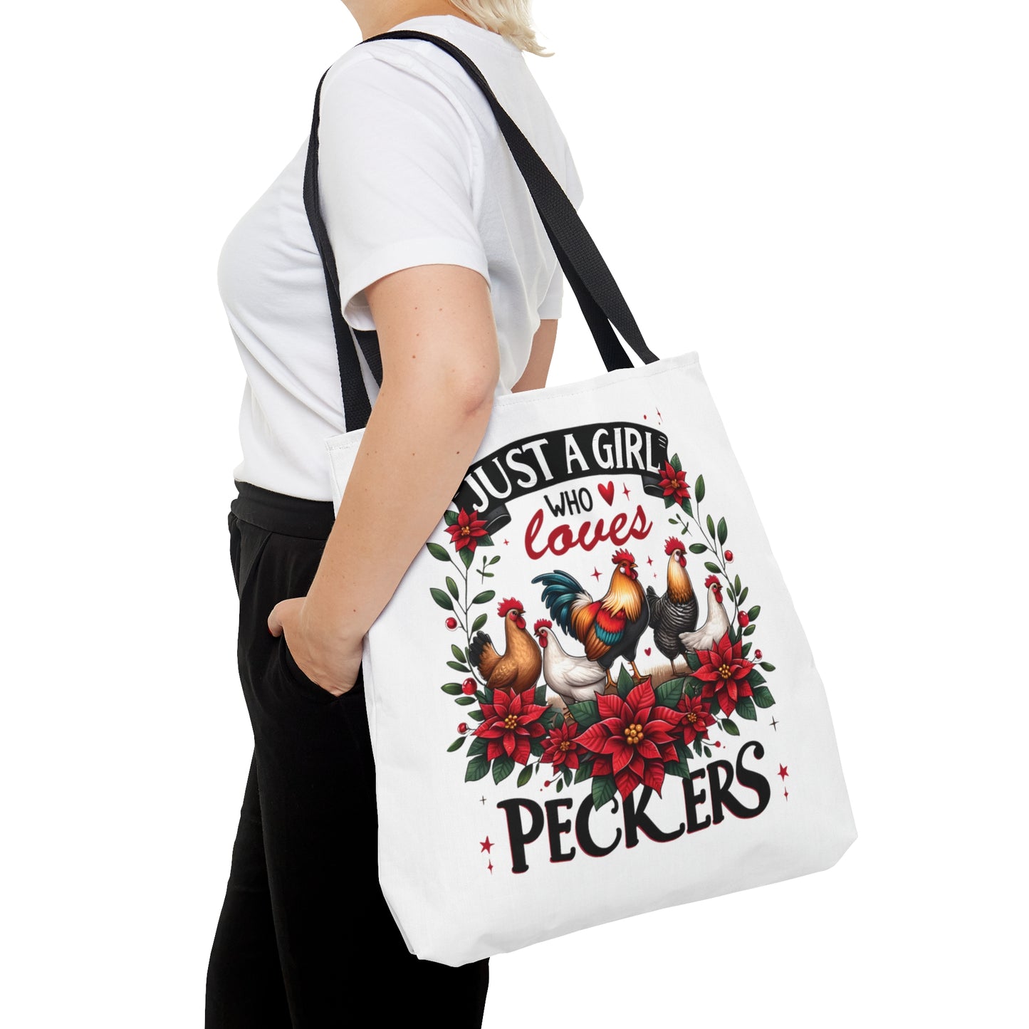 Tote Bag, Chicken, Just a Girl who loves Peckers, Personalised/Non-Personalised Tote bag