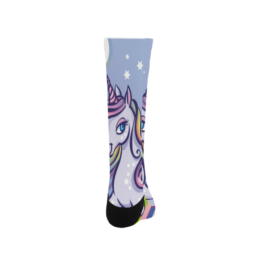 Cute unicorn stars rainbow Trouser Socks