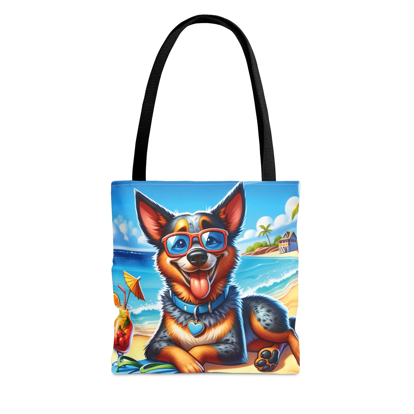 Tote Bag, Dog on Beach, Australian Cattle Dog, Tote bag, awd-1114