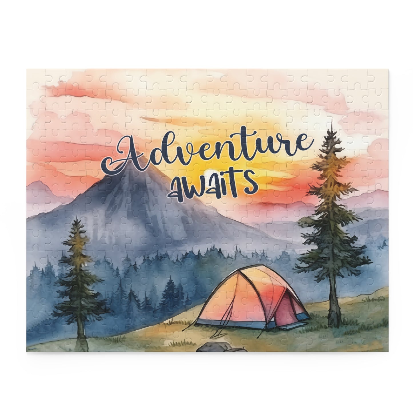 Personalised/Non-Personalised Puzzle, Camping, Adventure Awaits (120, 252, 500-Piece)