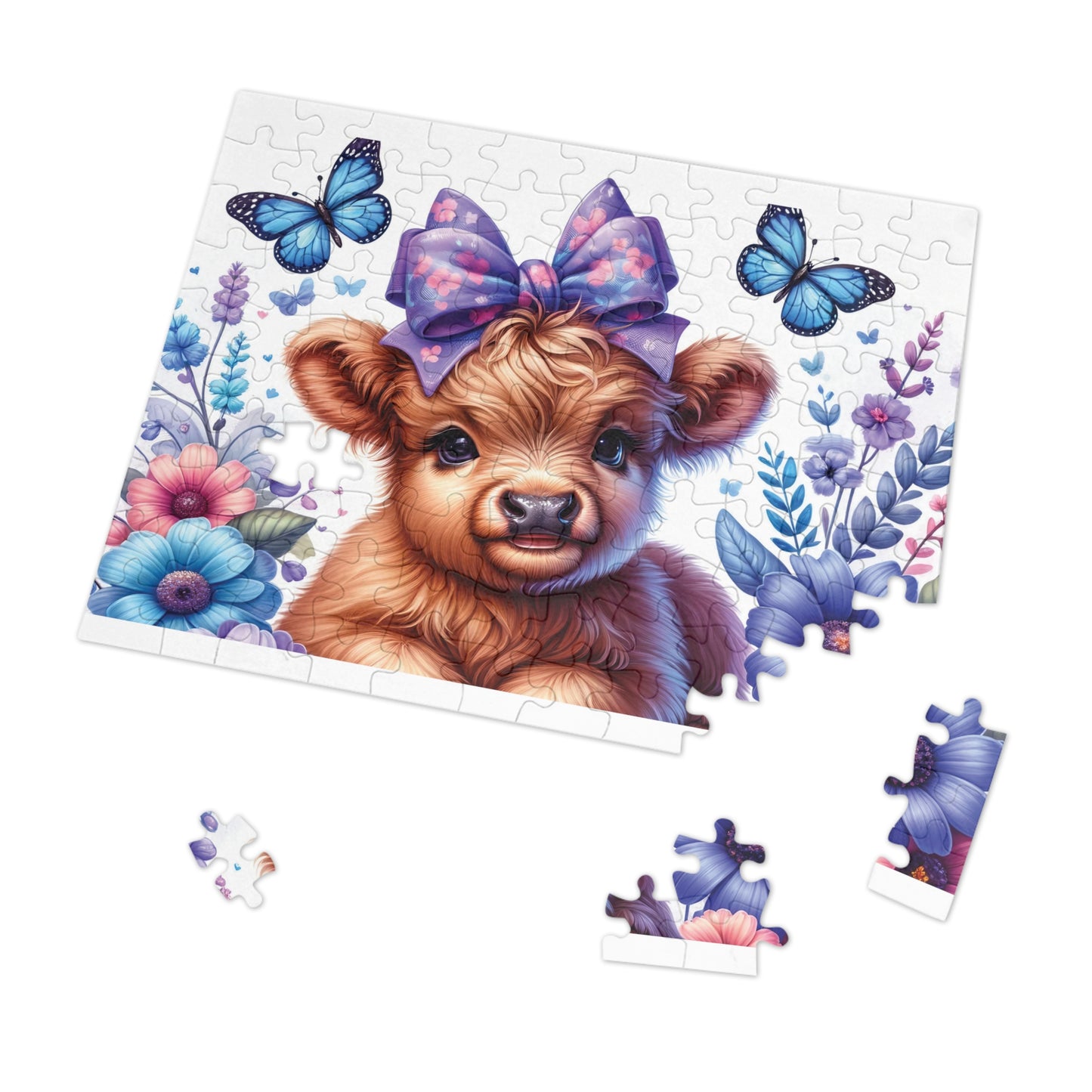 Jigsaw Puzzle, Highland Cow, Personalised/Non-Personalised (30, 110, 252, 500,1000-Piece)