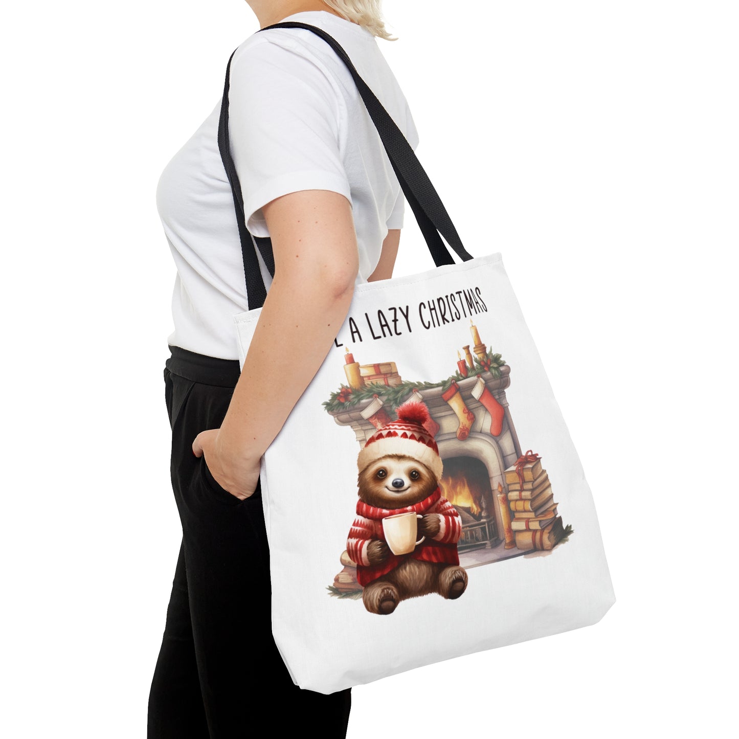 Tote Bag, Christmas, Sloth, Personalised/Non-Personalised Tote bag