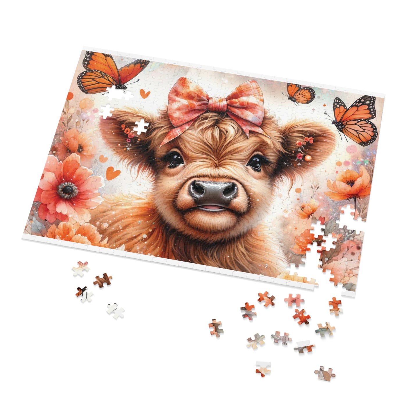 Jigsaw Puzzle, Highland Cow, Personalised/Non-Personalised (30, 110, 252, 500,1000-Piece)