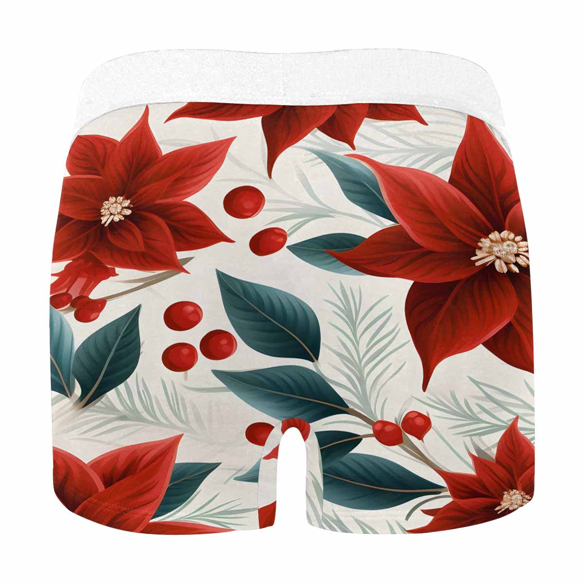 Christmas Red Poinsettia  Men's All Over Print Boxer Briefs (Made In AUS)