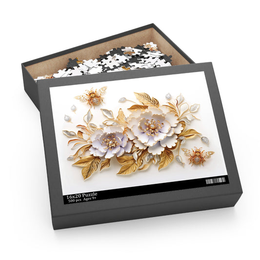 Personalised/Non-Personalised Puzzle, Floral (120, 252, 500-Piece)