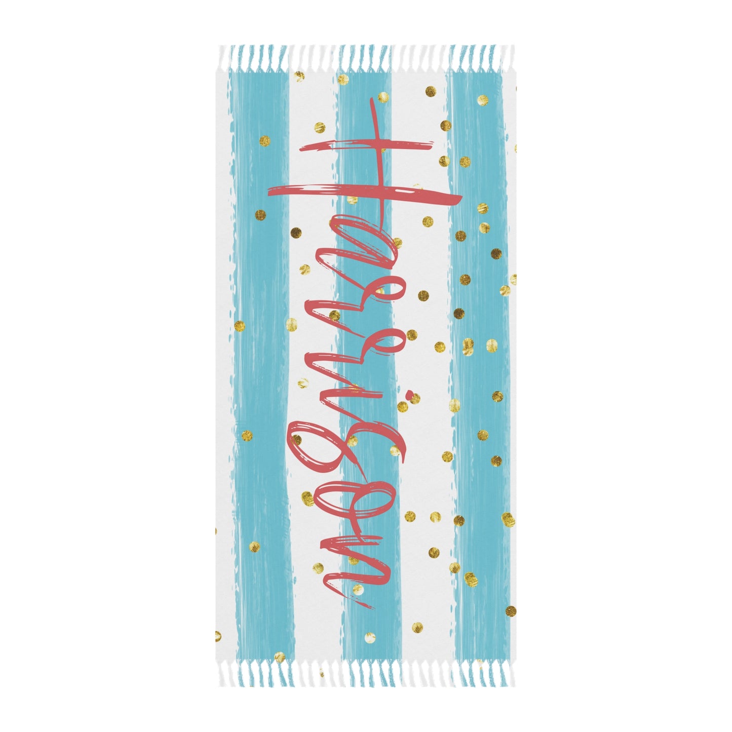 Personalised Boho Beach Towel, Candy Stripes