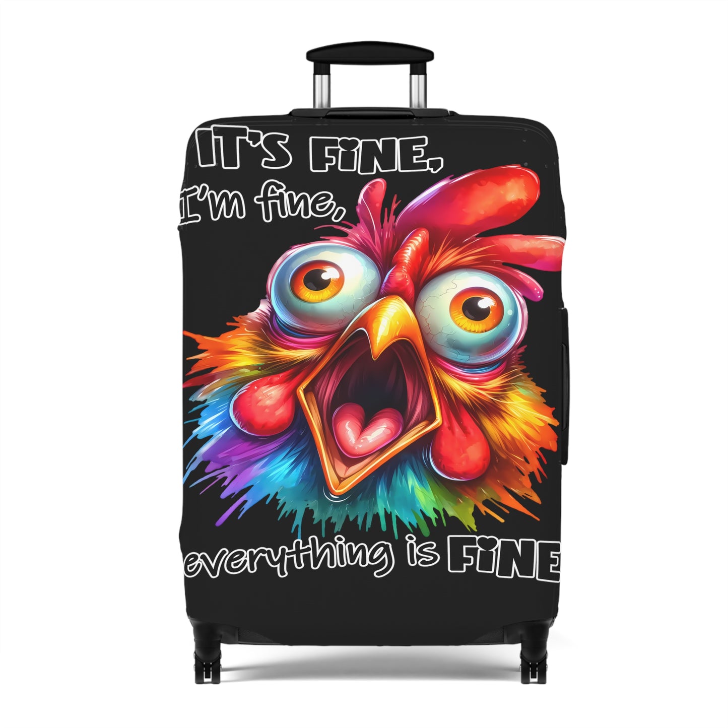 Luggage Cover, Chicken, It's Fine I'm Fine, awd-4034