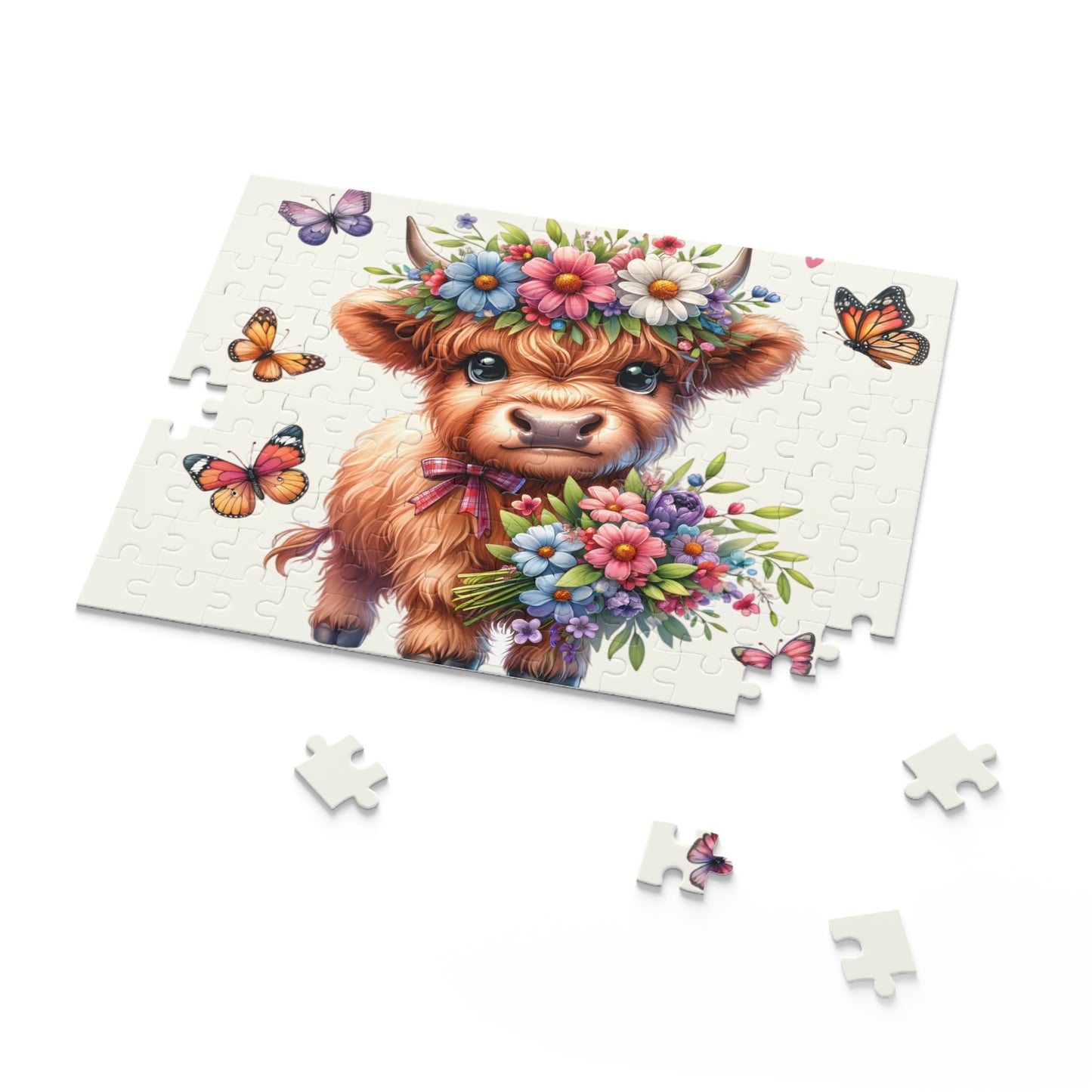 Personalised/Non-Personalised Puzzle, Highland Cow (120, 252, 500-Piece)