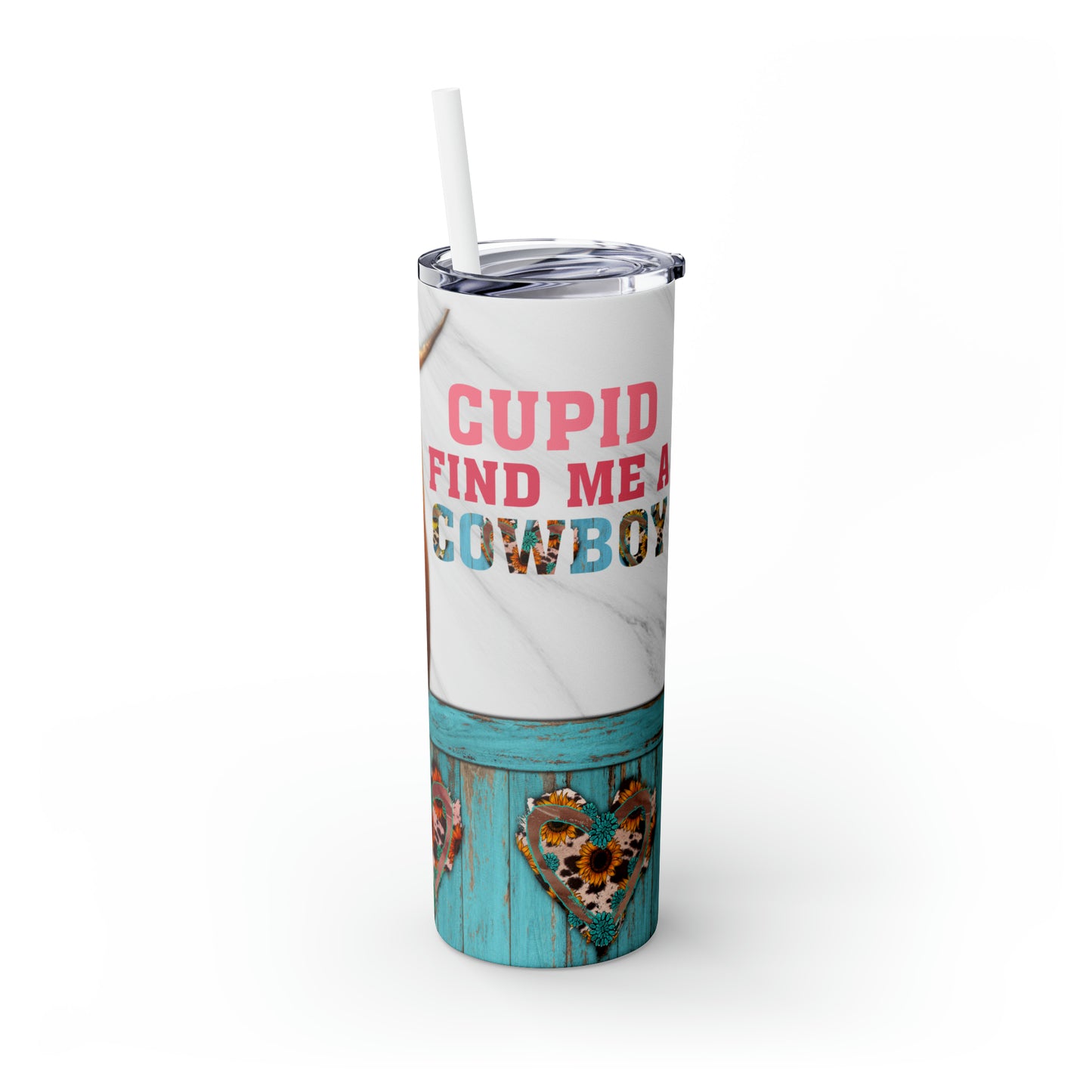 Skinny Tumbler with Straw, 20oz Highlander Cow