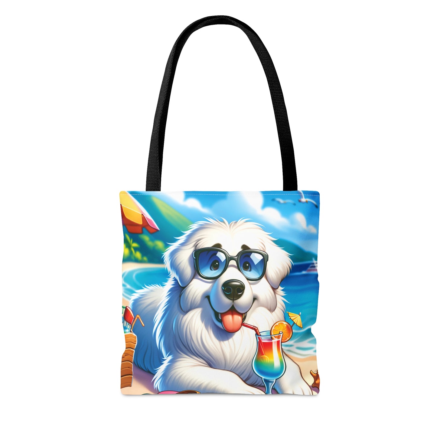 Tote Bag, Dog on Beach, Great Pyrenees, Tote bag, awd-1214