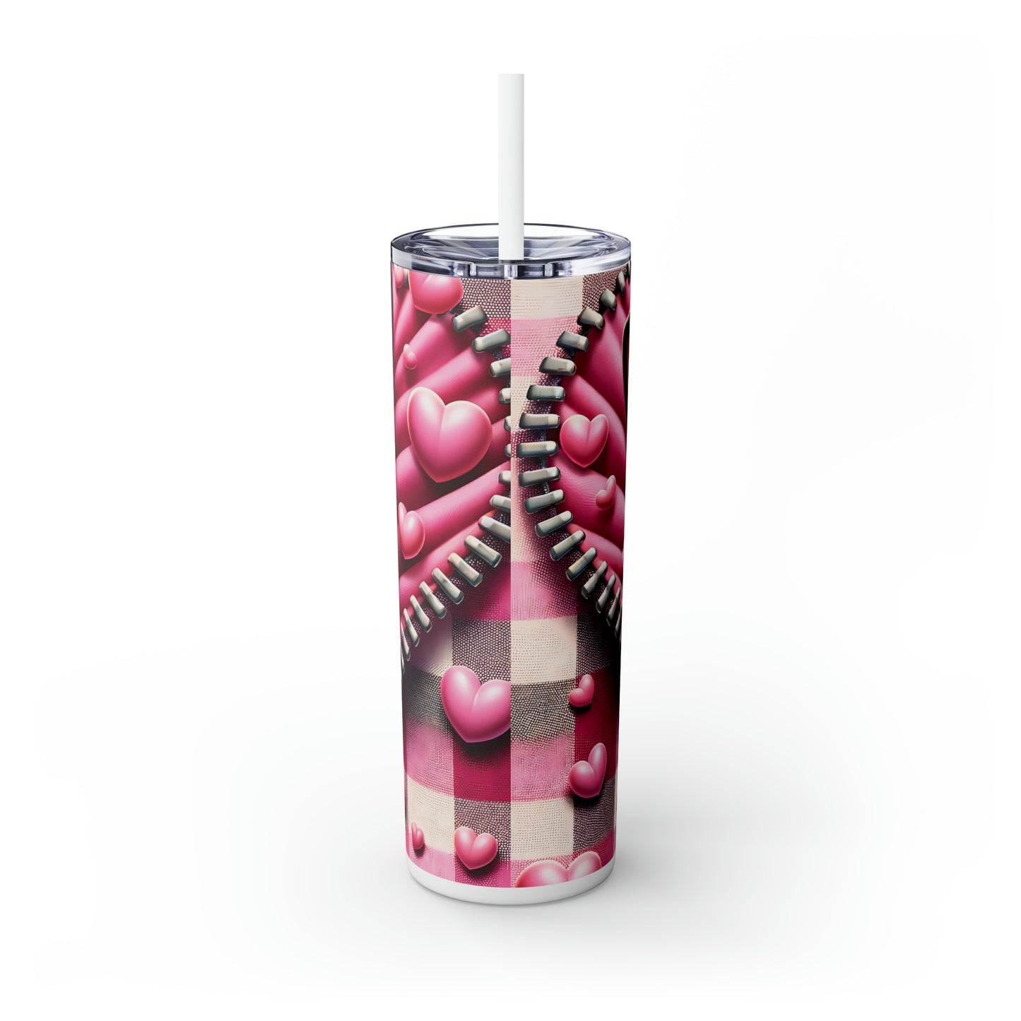 Skinny Tumbler with Straw, 20oz, Dog, Valentines Day, awd-1121