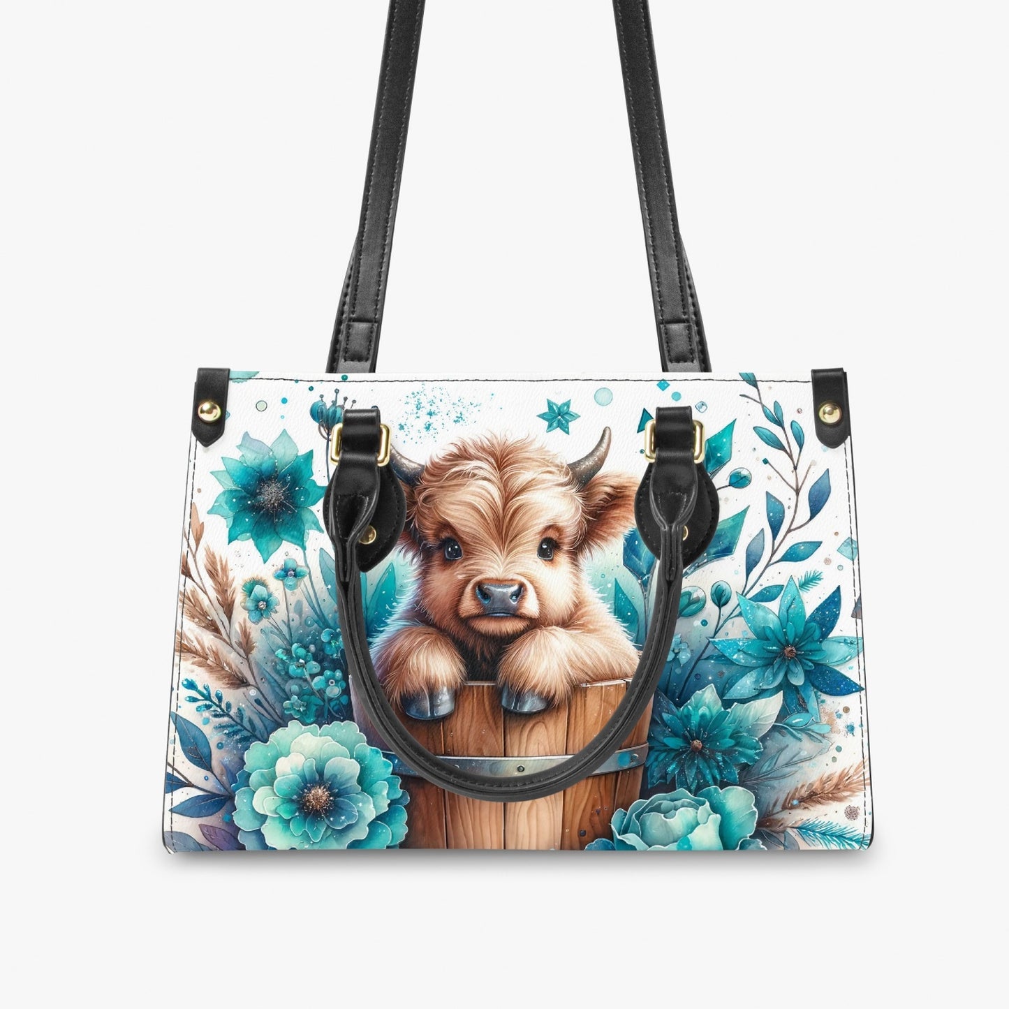 Women's Tote Bag - Long Strap - Highland Cow