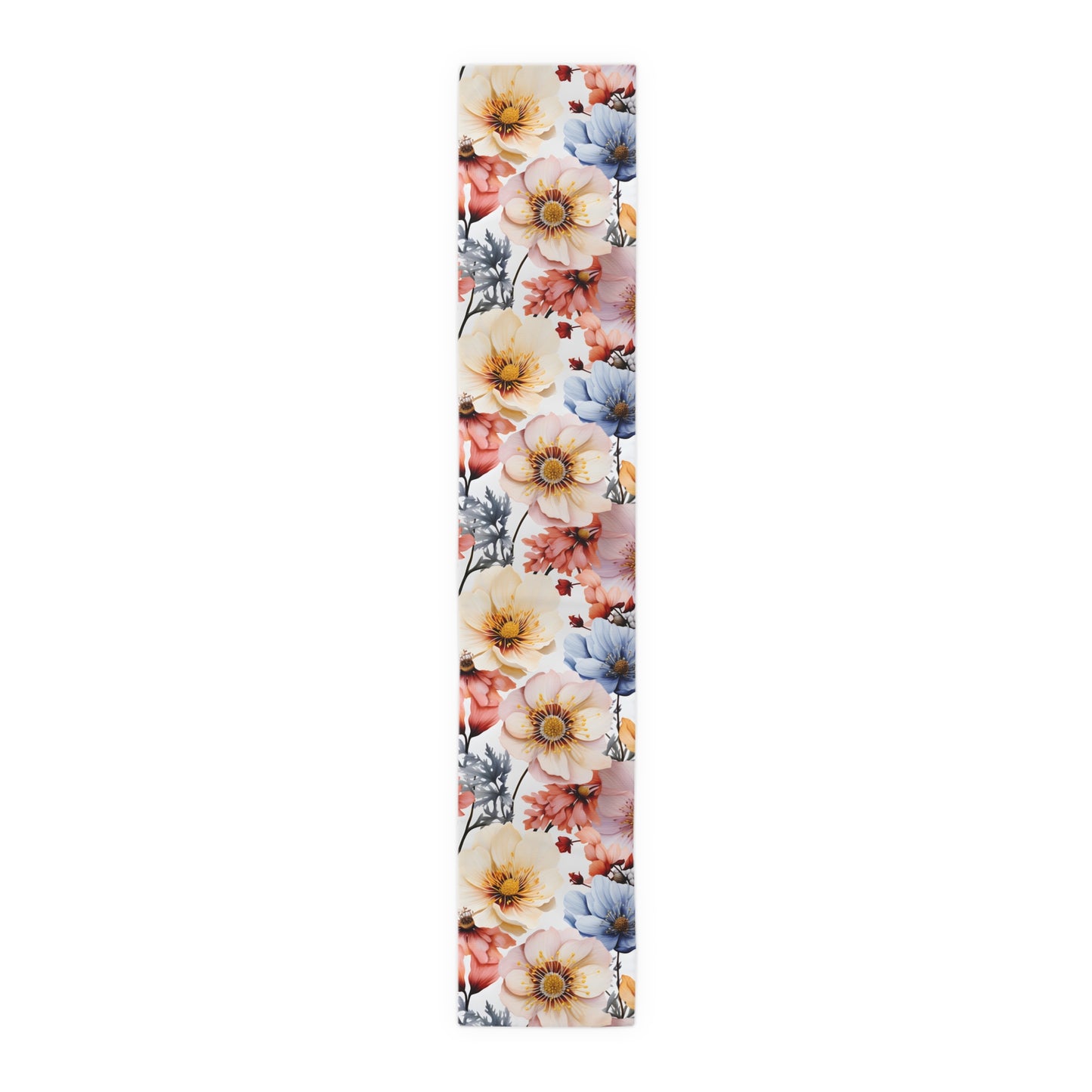 Floral Table Runner, Cotton Twill and Poly Available