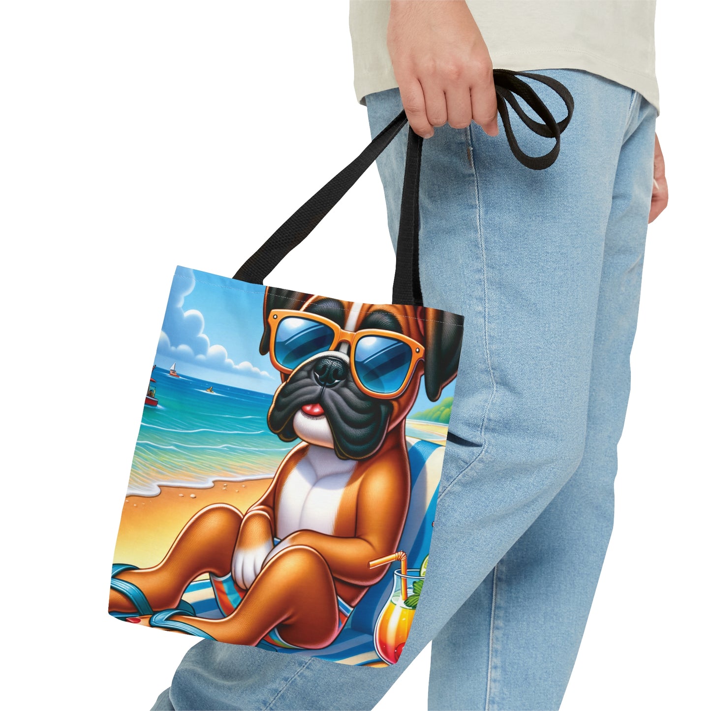 Tote Bag, Dog on Beach, Boxer, Tote bag,  awd-1102