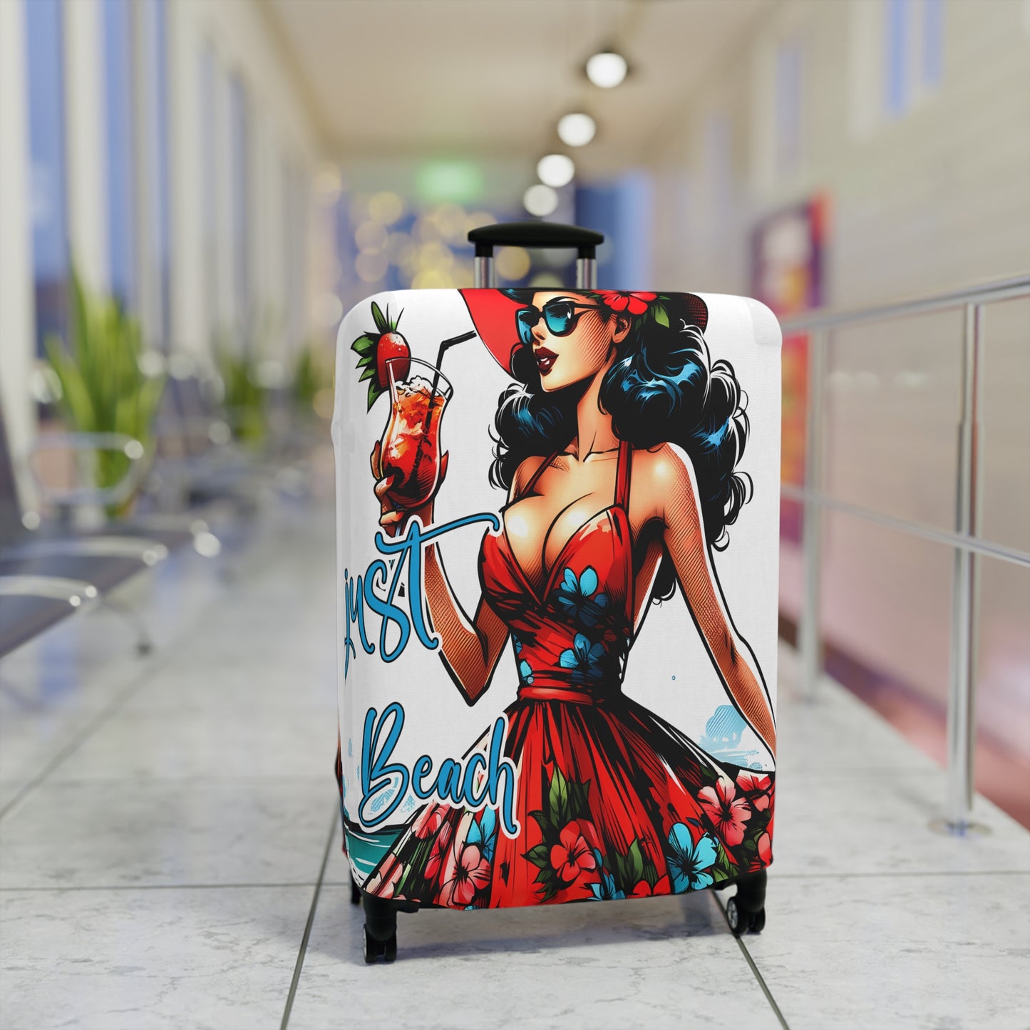 Luggage Cover, Retro Girl, Just Beach, awd-3007