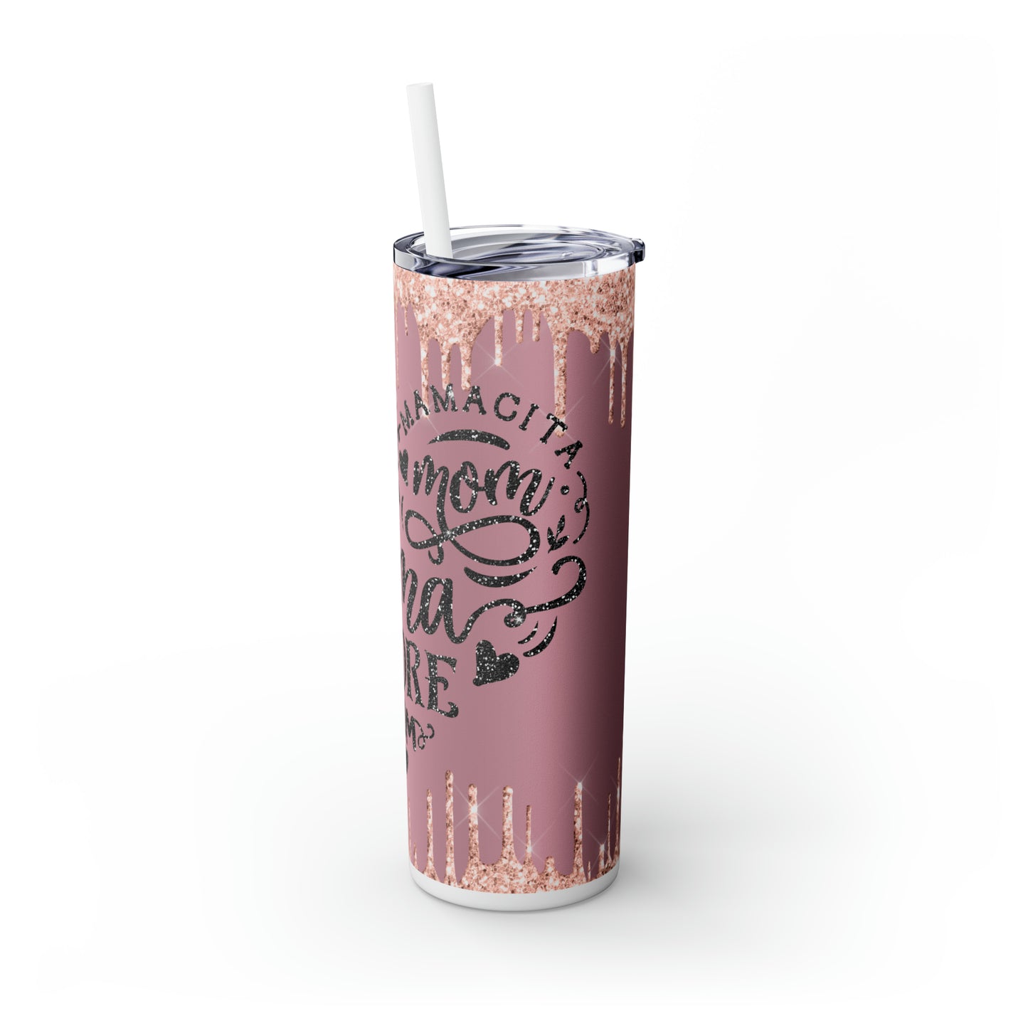 Skinny Tumbler with Straw, 20oz, Heart Quote, Heart Mum, Mama, awd-707