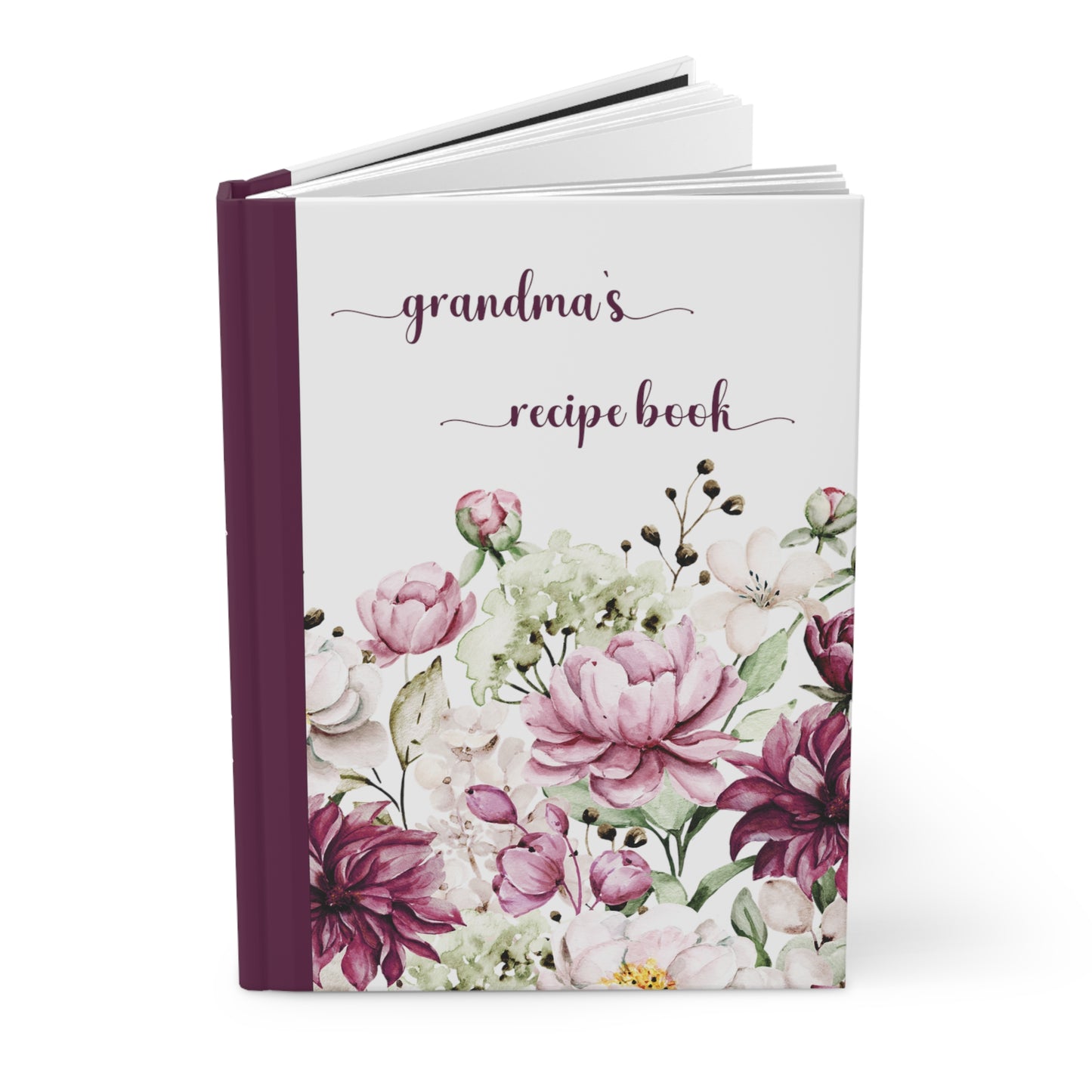 Personalised Hardcover Journal Matte, Wildflowers, Recipe Book