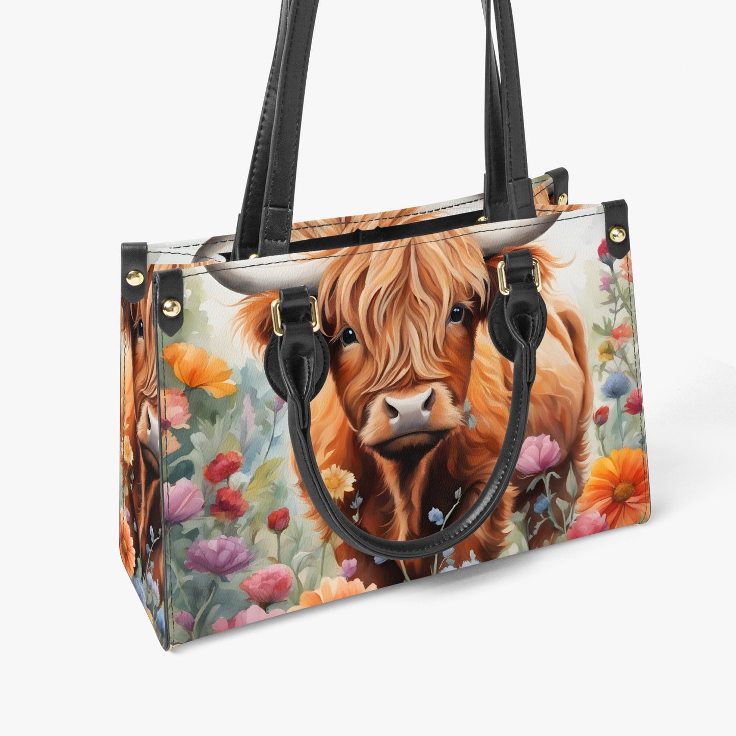 Women's Tote Bag - Long Strap - Highland Cow