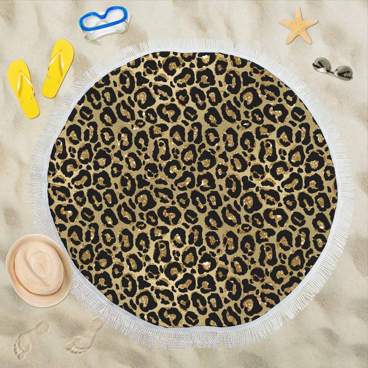 Animal print 4  Circular Beach Shawl 59"