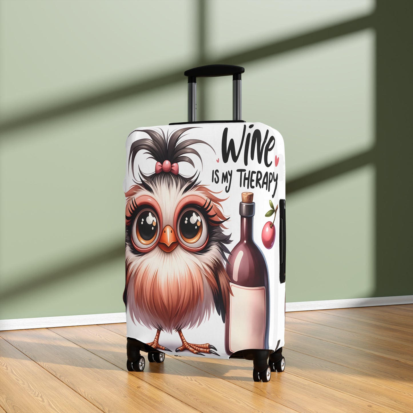 Luggage Cover, Wine Bird, Wine is my Therapy, awd-00033