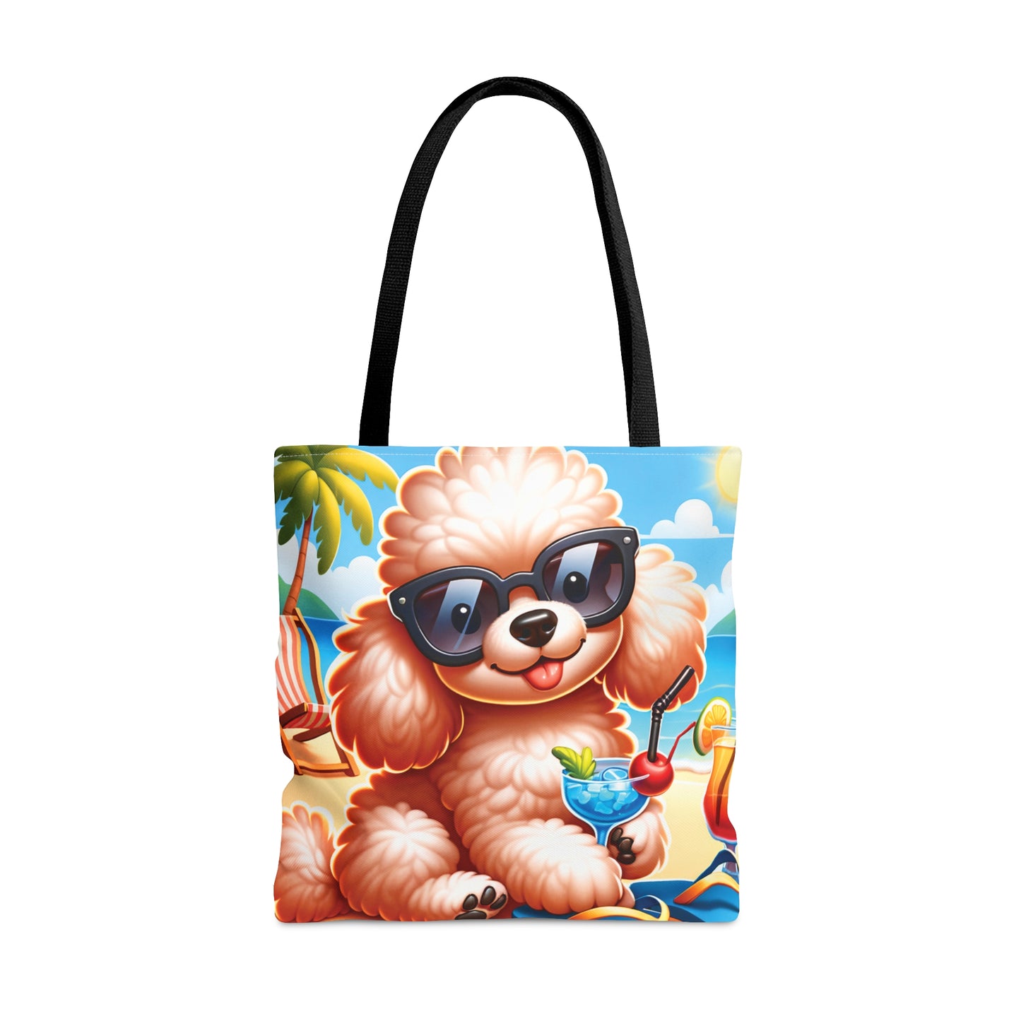 Tote Bag, Dog on Beach,Poodle, Tote bag, awd-1234