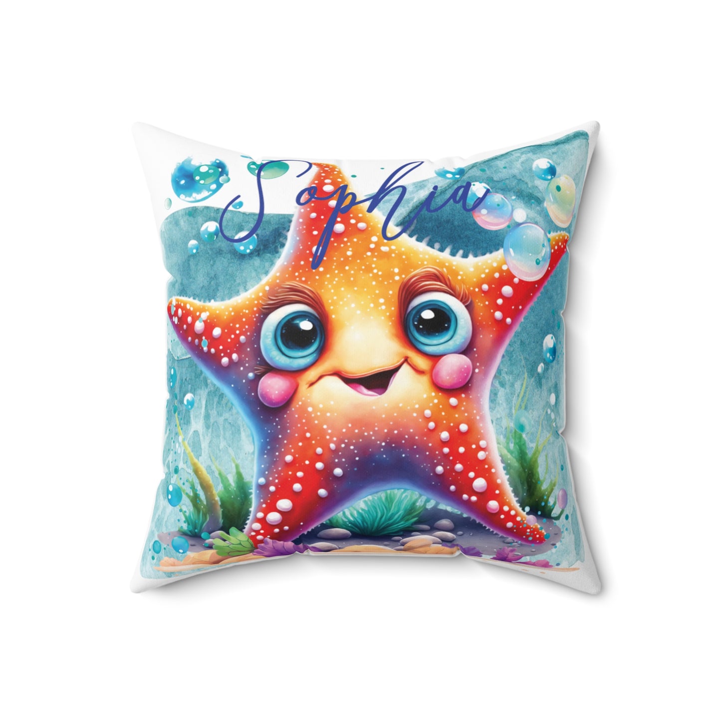 Personalised Polyester Square Cushion, Starfish cushion