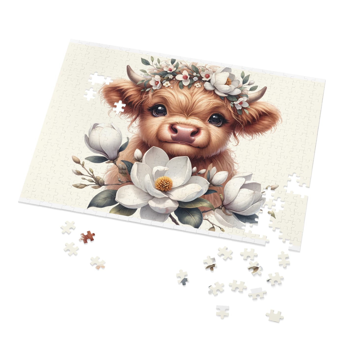 Jigsaw Puzzle, Highland Cow, Personalised/Non-Personalised (30, 110, 252, 500,1000-Piece)