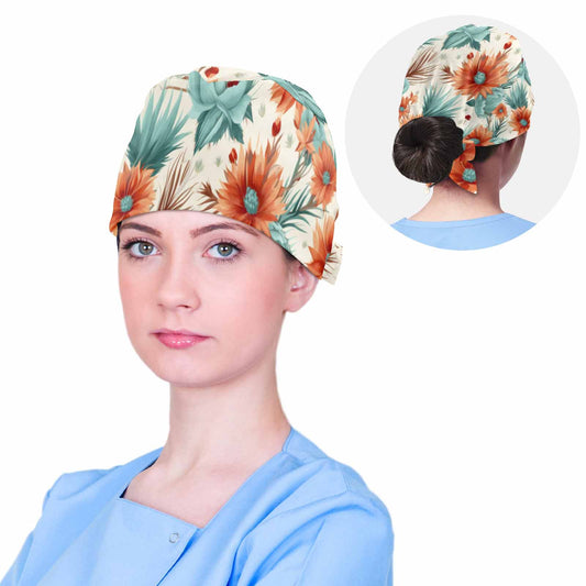 Nurse Scrub Cap Boho Floral  Scrub Cap