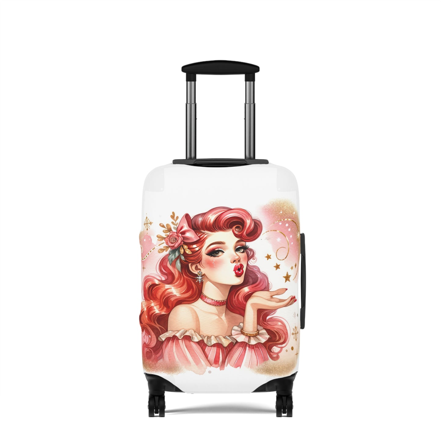 Luggage Cover, Coquette Girl Red Hair, awd-1470