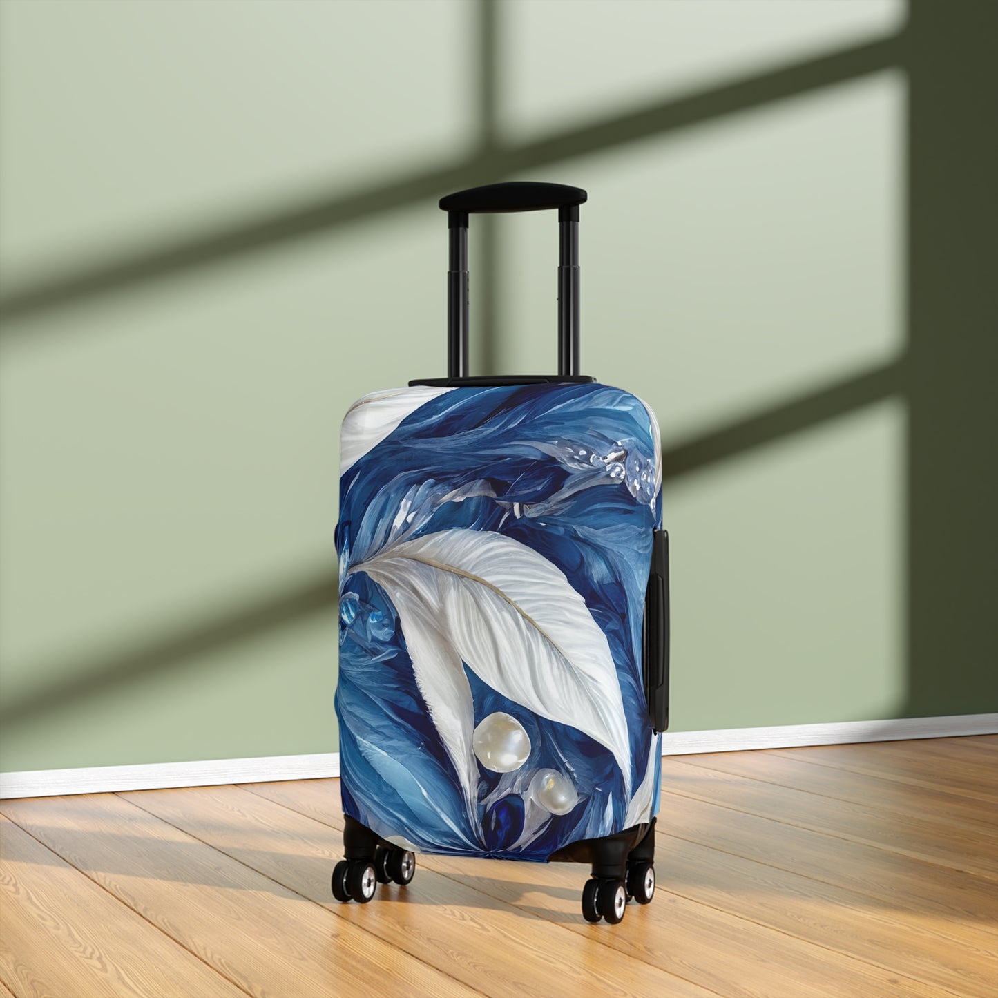 Luggage Cover, Blue Floral-2