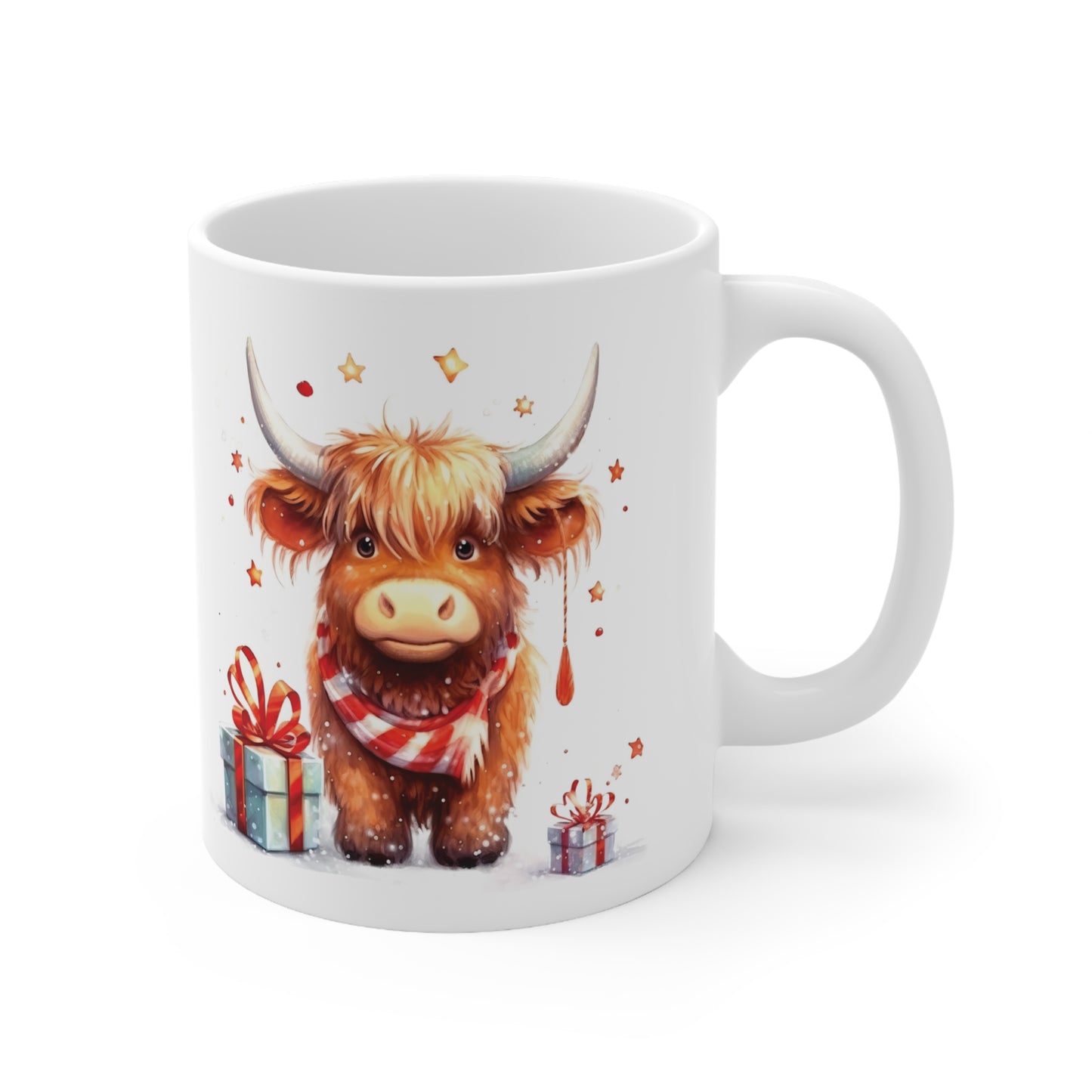 Personalised/Non Personalised Highland Cow, Ceramic Mug 11oz, Highland Cow Mug