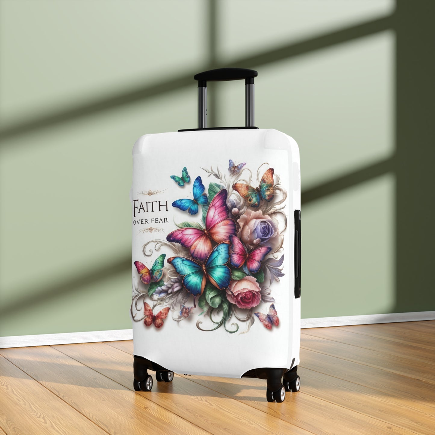 Luggage Cover, Butterflies, Faith over Fear , awd-4031