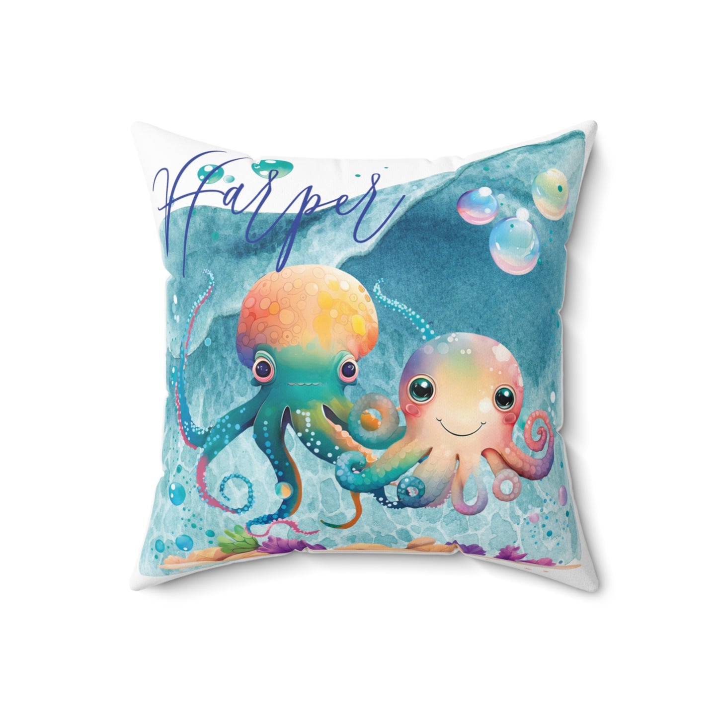 Personalised Polyester Square Cushion, Octopus cushion