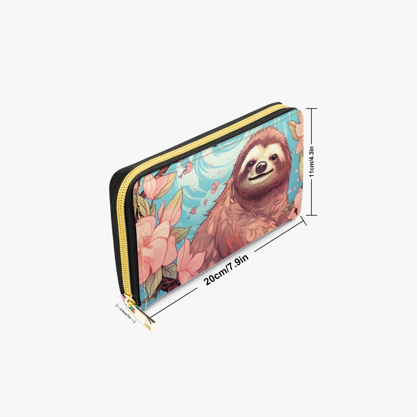 Long Type Zipper Purse - Sloth