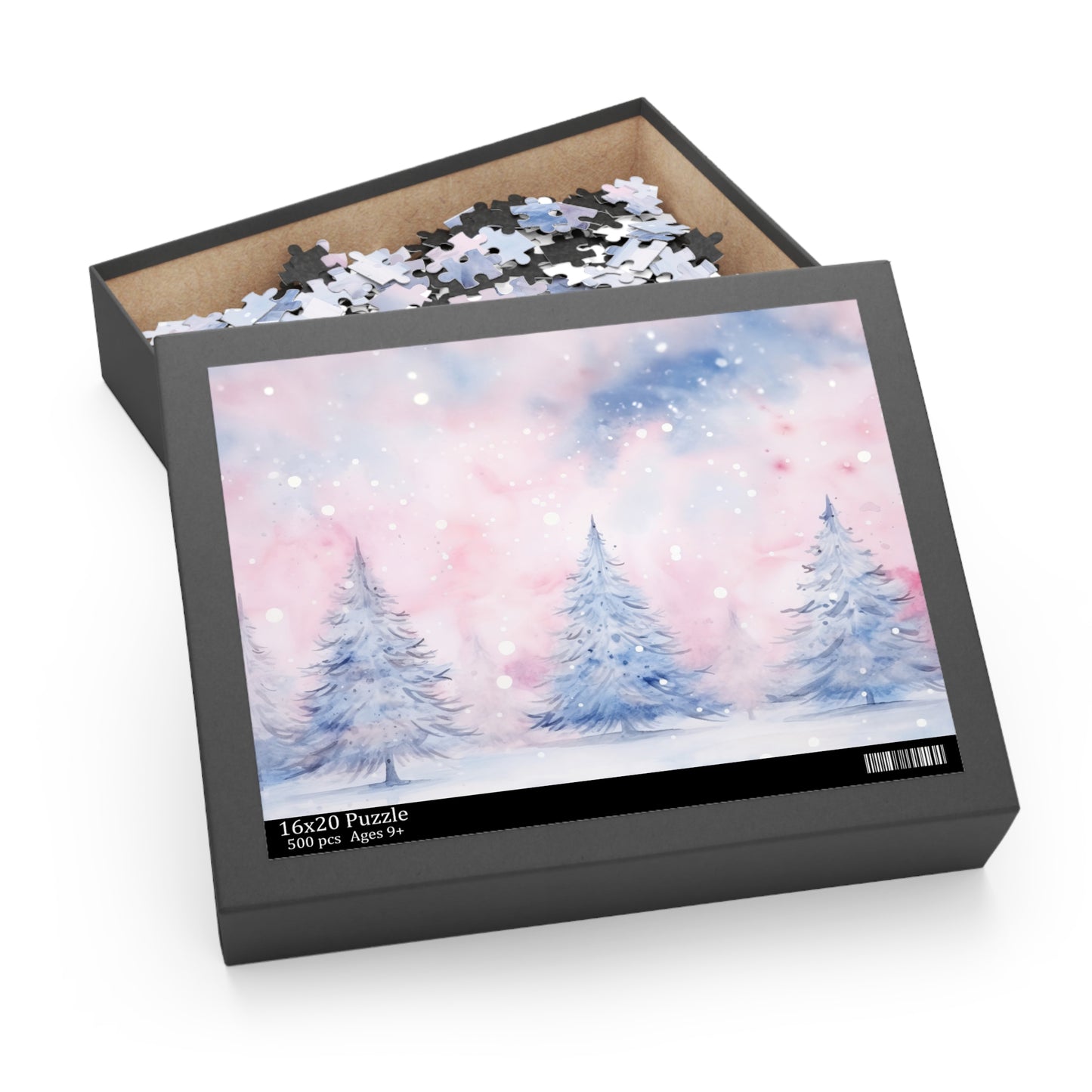 Personalised/Non-Personalised Puzzle, Christmas Trees (120, 252, 500-Piece)