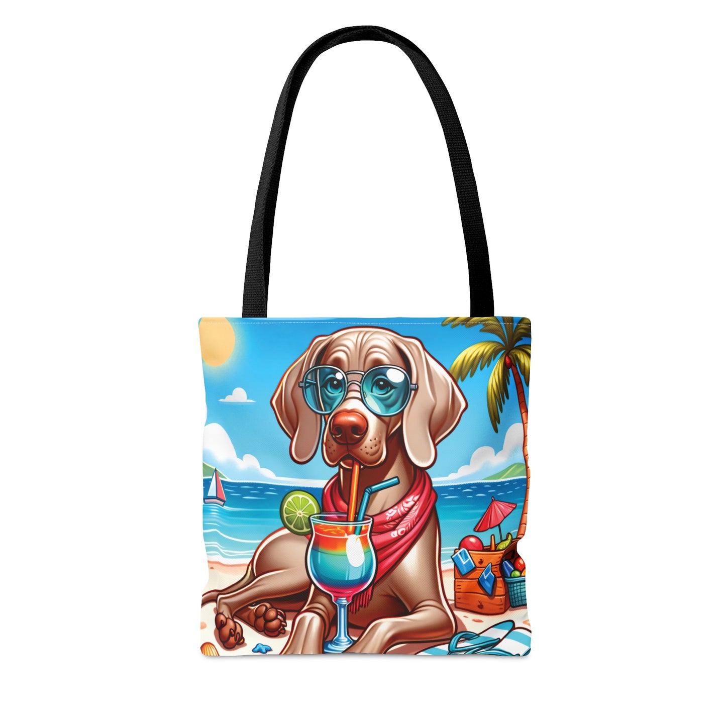 Tote Bag, Dog on Beach, Weimaraner, Tote bag,  awd-1250