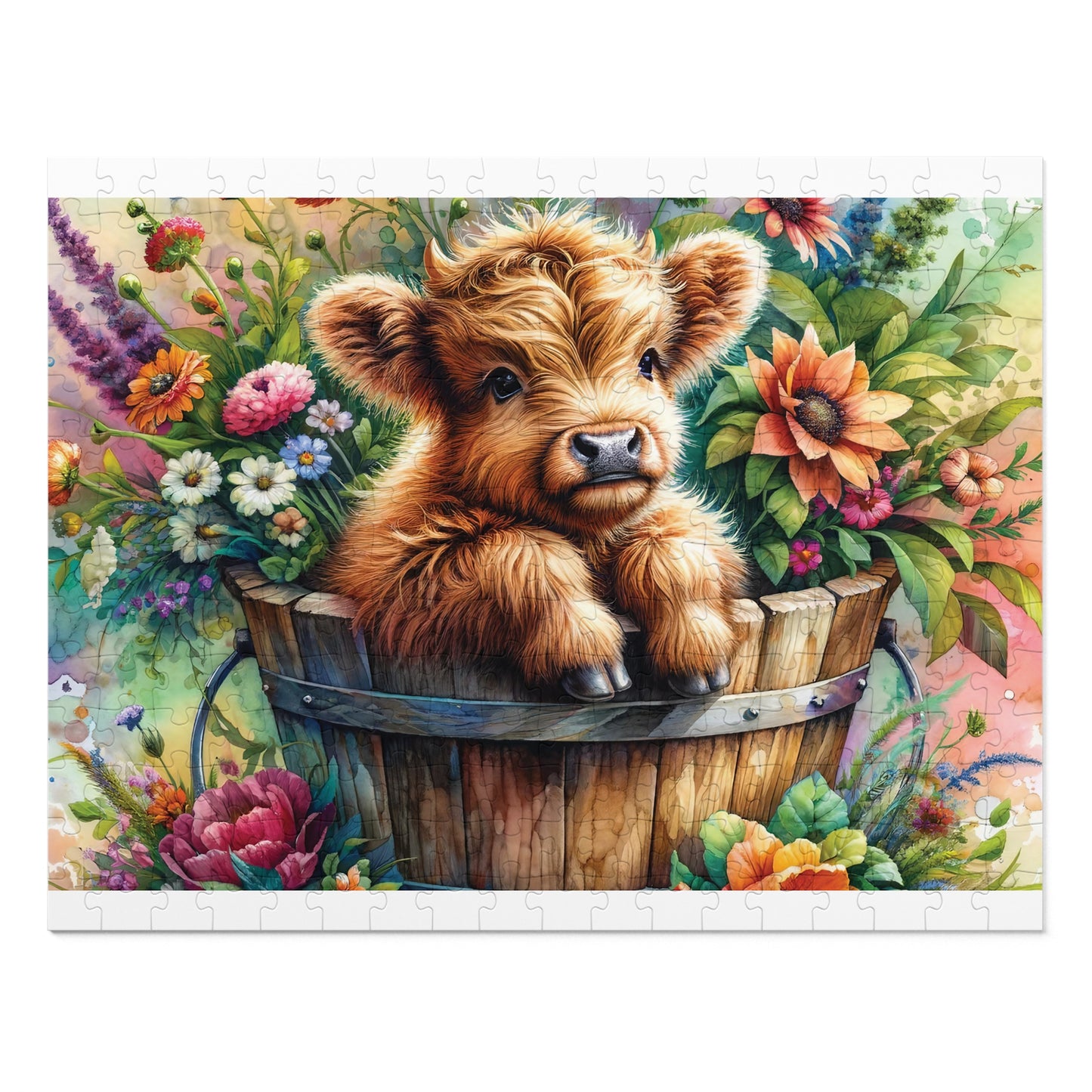 Jigsaw Puzzle, Highland Cow, Personalised/Non-Personalised (30, 110, 252, 500,1000-Piece)