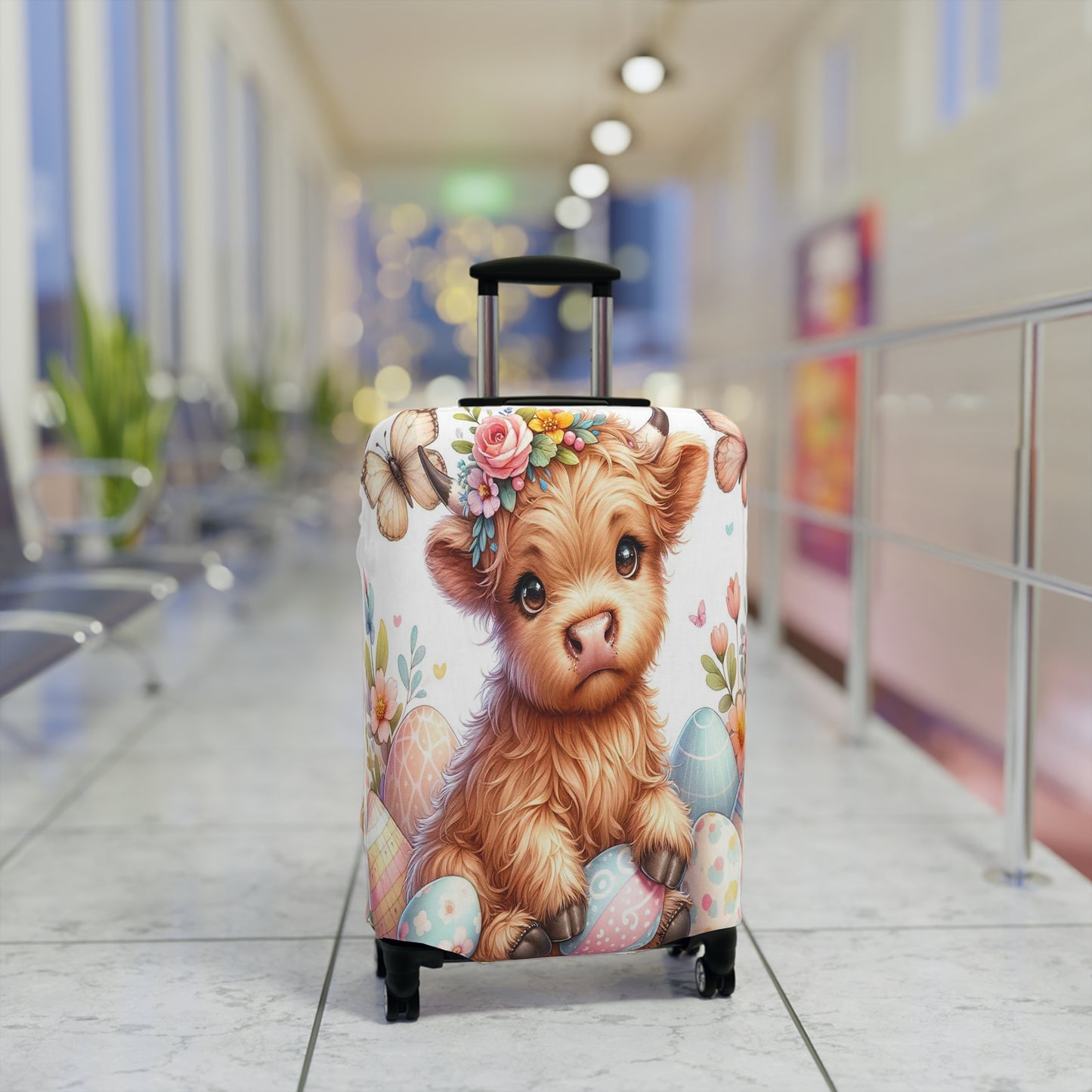 Luggage Cover, Easter, Highland Cow, awd-1061