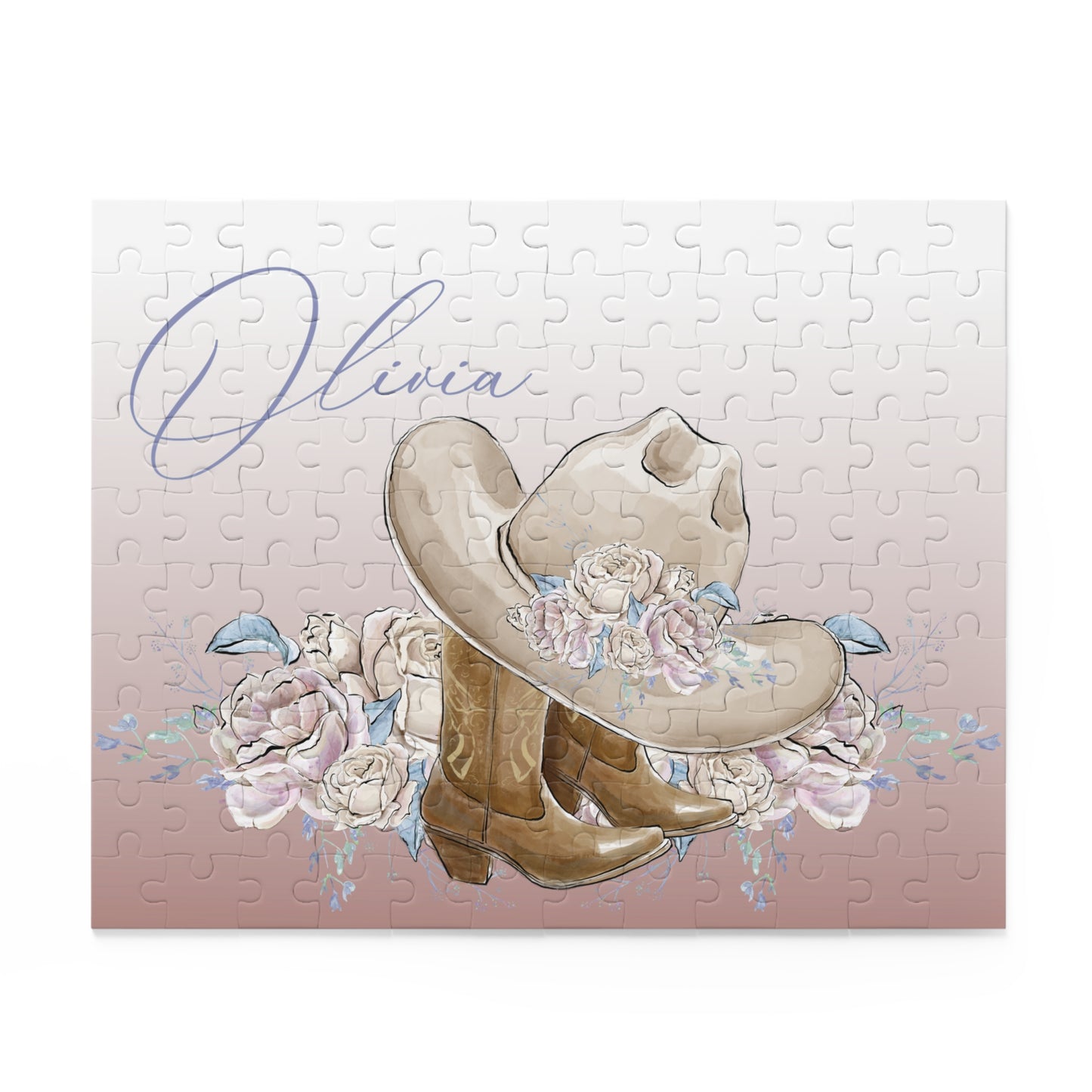 Personalised/Non-Personalised Puzzle, Country Boots, Romance Floral (120, 252, 500-Piece)