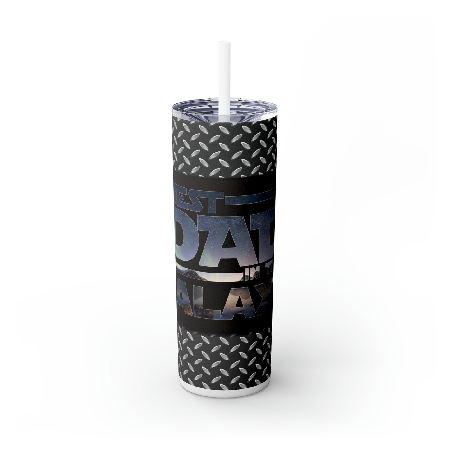 Skinny Tumbler with Straw, 20oz, Best Dad in the Galaxy, awd-1373