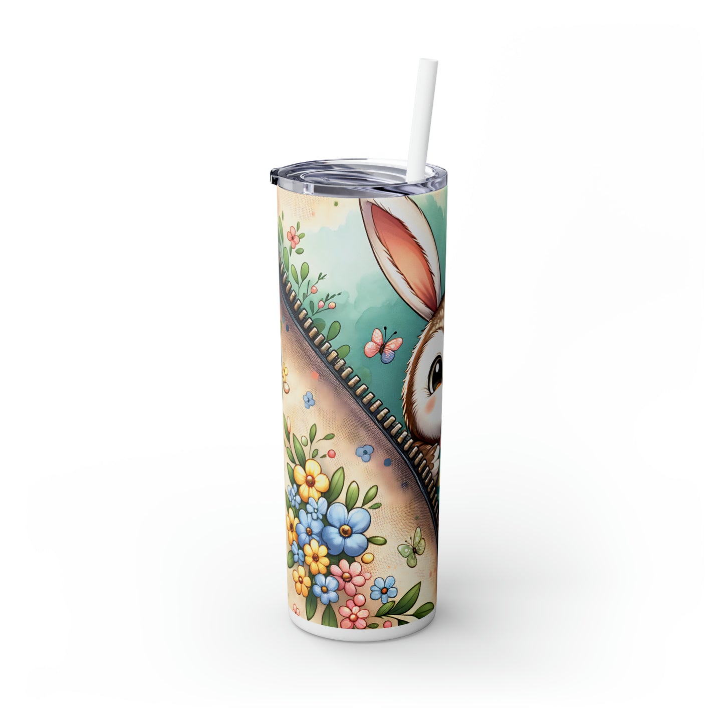 Skinny Tumbler with Straw, 20oz, Easter, Owl, awd-1302