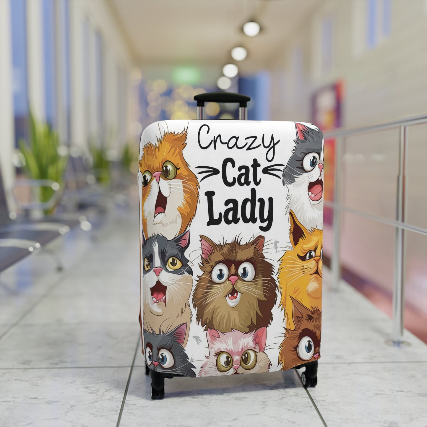 Luggage Cover, Crazy Cat Lady, awd-1489