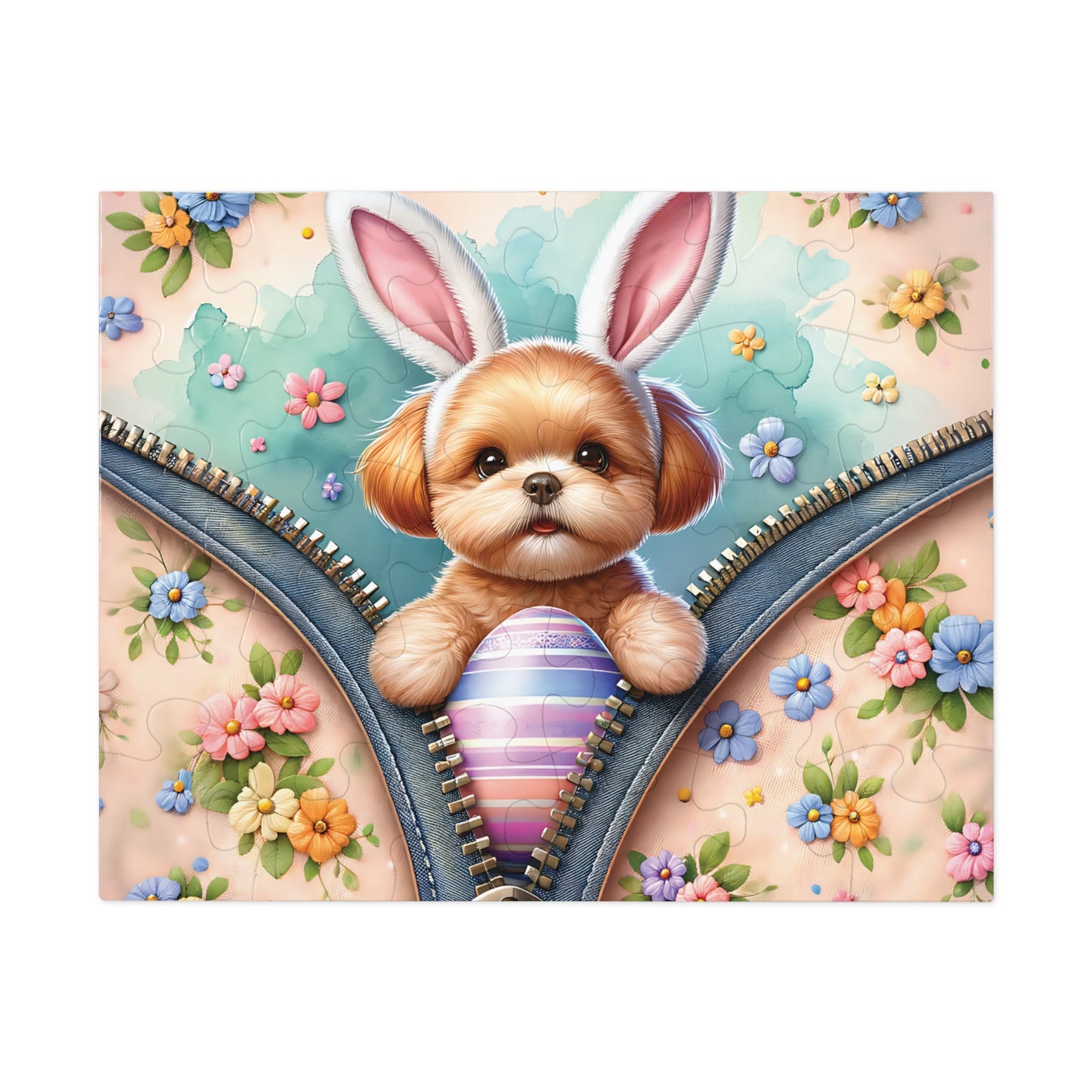 Jigsaw Puzzle, Easter, Dog with Bunny Ears, Personalised/Non-Personalised (30, 110, 252, 500,1000-Piece) Awd-1309