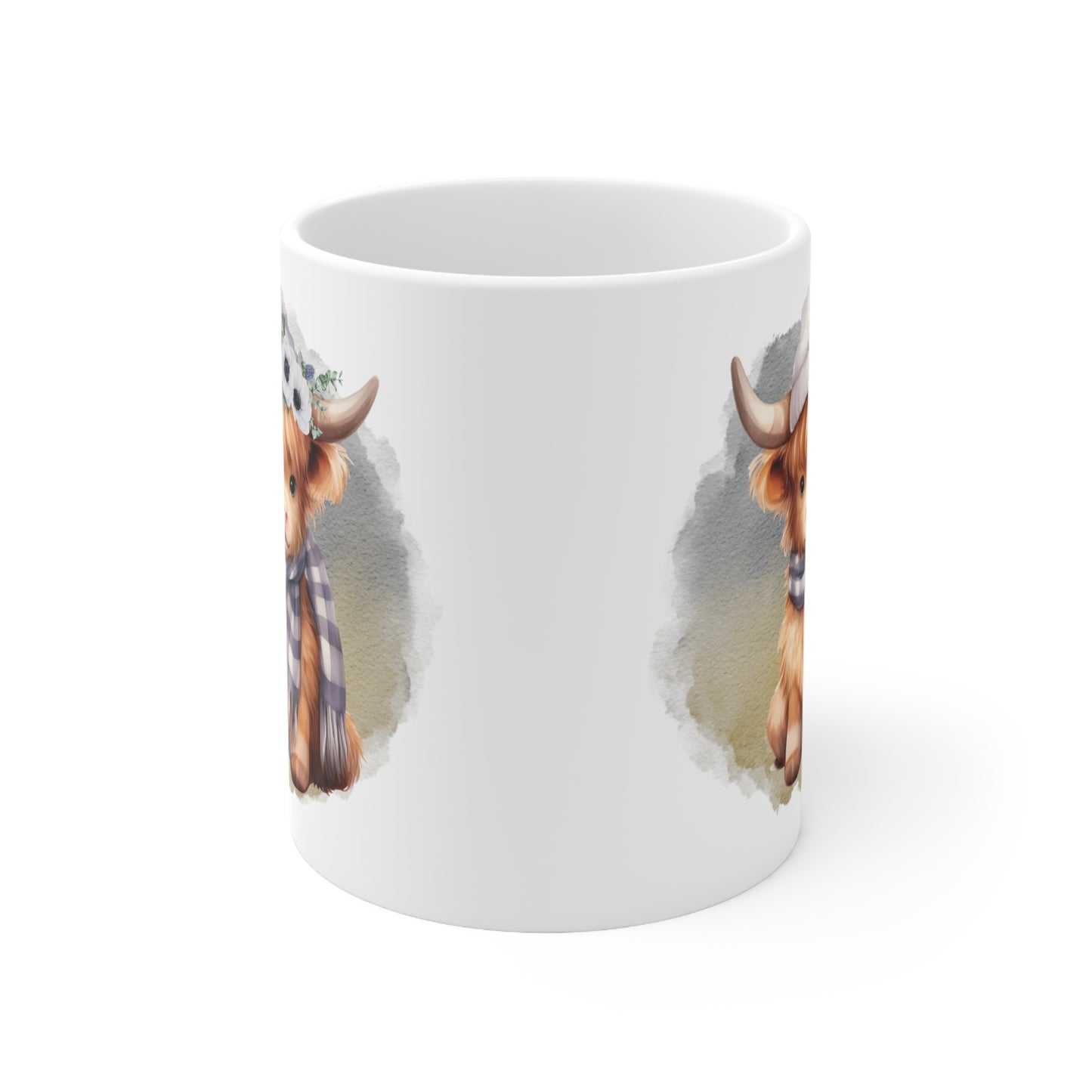 Personalised/Non Personalised Highland Cow, Ceramic Mug 11oz, Highland Cow Mug