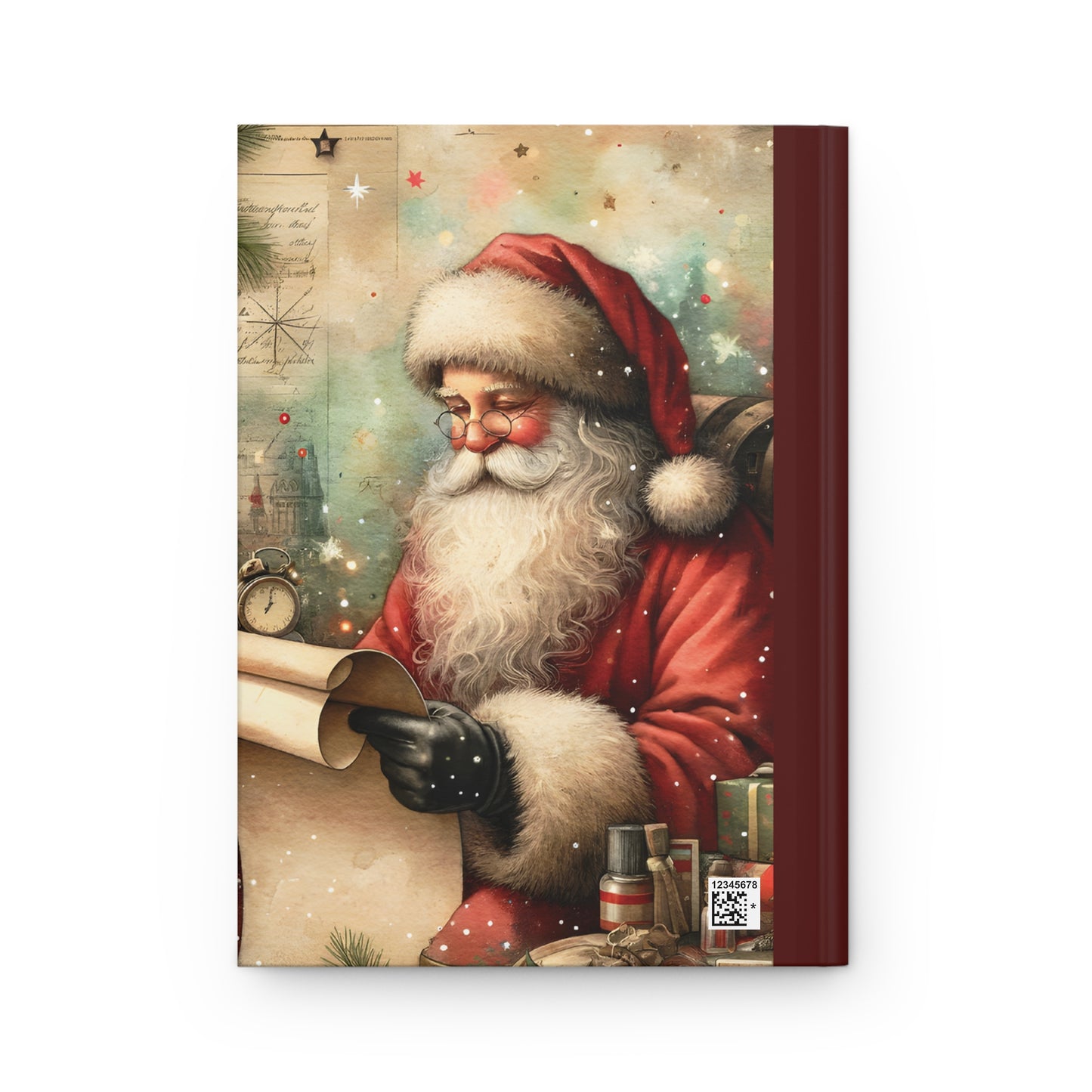 Personalised Hardcover Journal Matte, Christmas, Santa, awd-1479